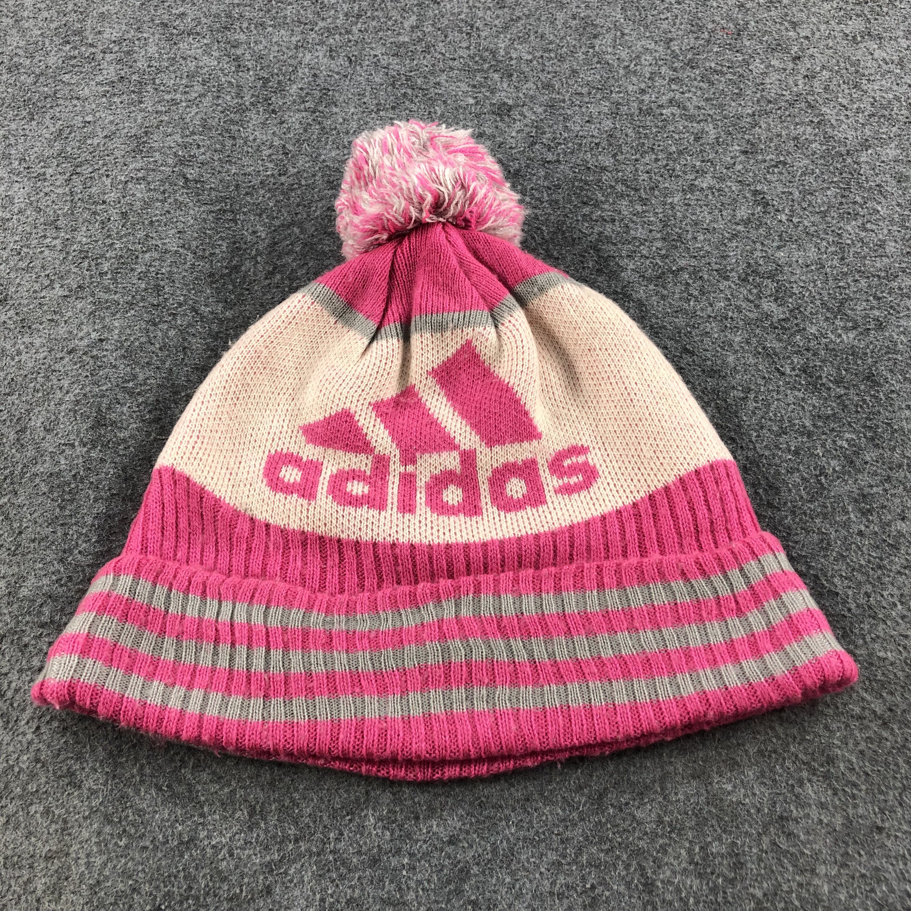 Vintage Adidas Pink Bobble Beanie Snowcap Snow Hat B292 Size ONE SIZE - 3 Thumbnail