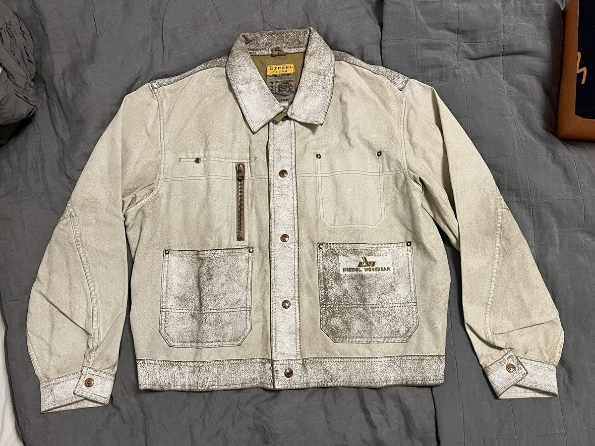 Diesel leather bomber jacket diesel vintage utility workwear washed Size US M / EU 48-50 / 2 - 2 Thumbnail