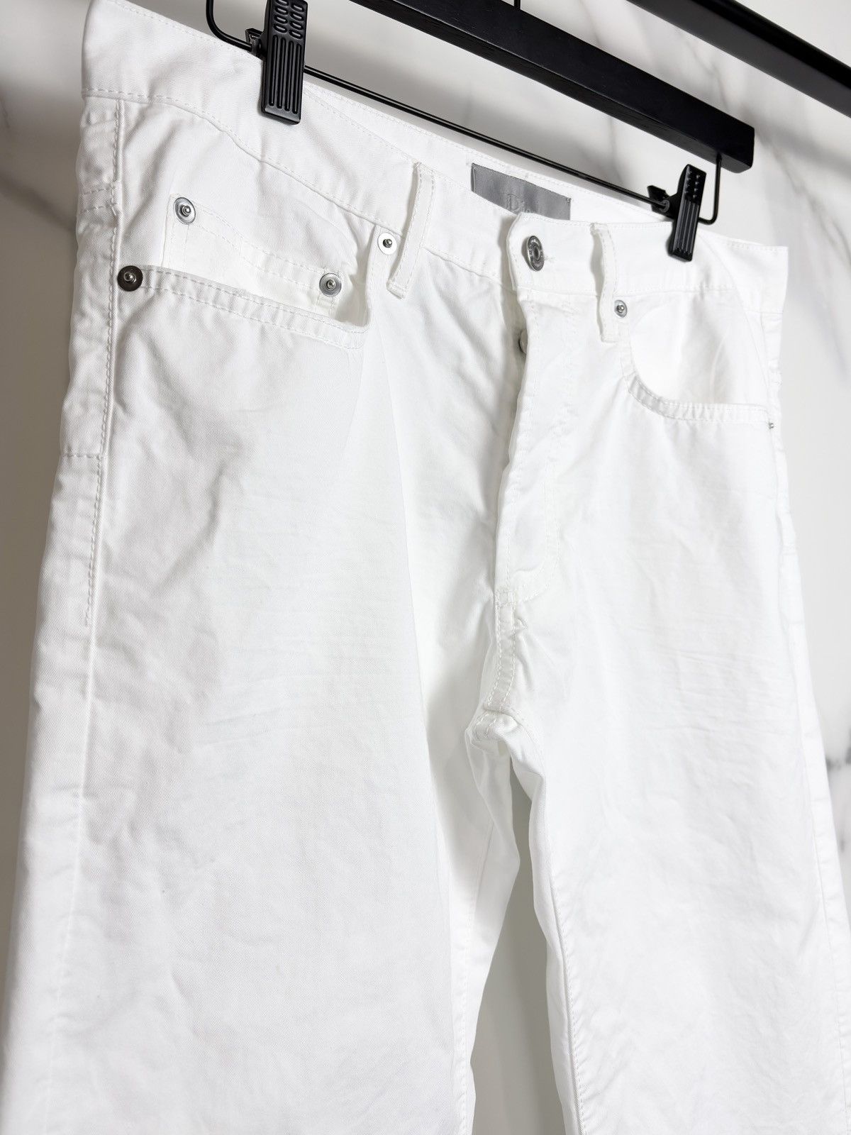 Dior SS08 Dior Homme Whiskered Cotton Jeans KVA White Size US 30 / EU 46 - 5 Thumbnail