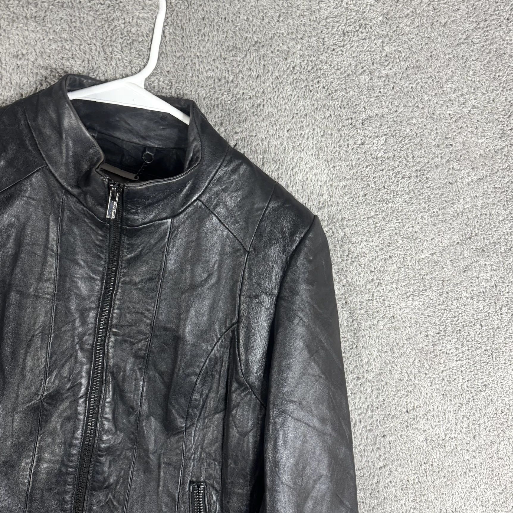 Vintage Wilsons Leather Jacket Womens Medium Black Genuine Leather Full Zip Pockets Size M / US 6-8 / IT 42-44 - 4 Thumbnail