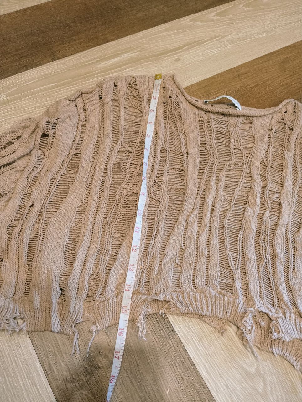 Zara ZARA SHREDDED CROPPED KNIT SWEATER Size L / US 10 / IT 46 - 7 Thumbnail