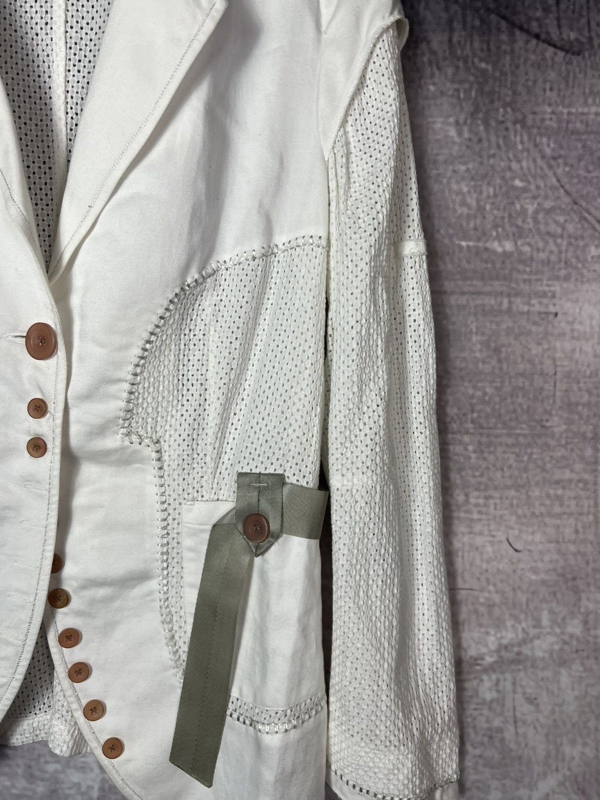 Marithe + Francois Girbaud M+FG Archive Mesh Web Paneled Utility Blazer Jacket Size M / US 6-8 / IT 42-44 - 6 Thumbnail