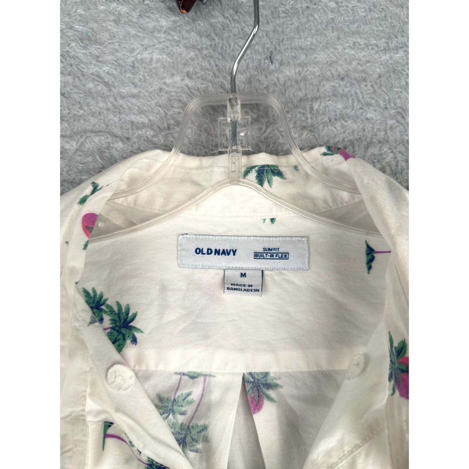 Old Navy VINTAGE No | Old Navy Button-Up Shirt Men M White Palm Tree Sunset Hawaiian Cotton Short Sleeve Casual Regular Fit 36 Chest - Mens Size US M / EU 48-50 / 2 - 7 Thumbnail