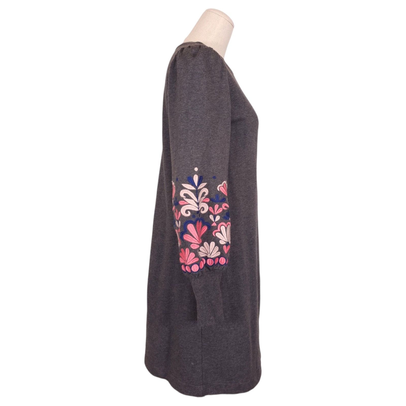 Boden Boden Ramona Embroidered Sweatshirt Dress Gray Sz 6 Size M / US 6-8 / IT 42-44 - 4 Thumbnail