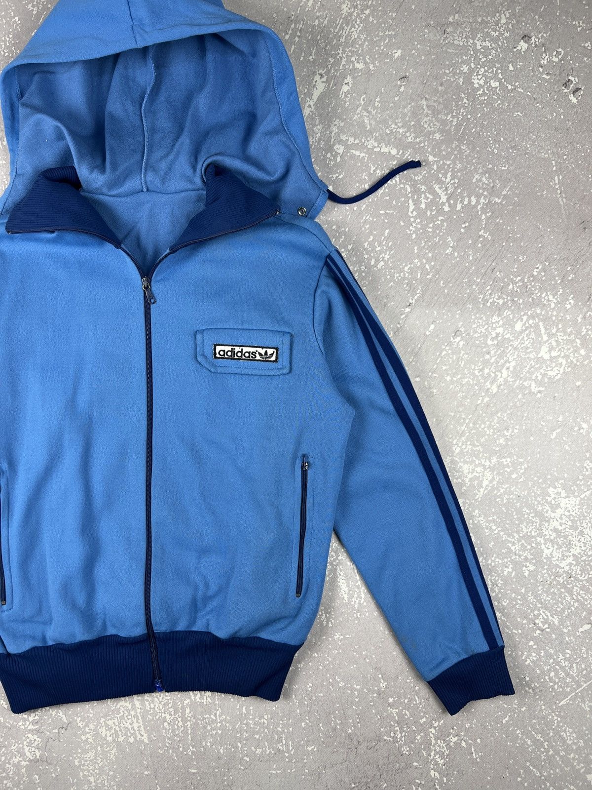 Adidas 70s 80s Vintage Adidas Hooded Track Top Made in Yugoslavia Size S / US 4 / IT 40 - 2 Thumbnail