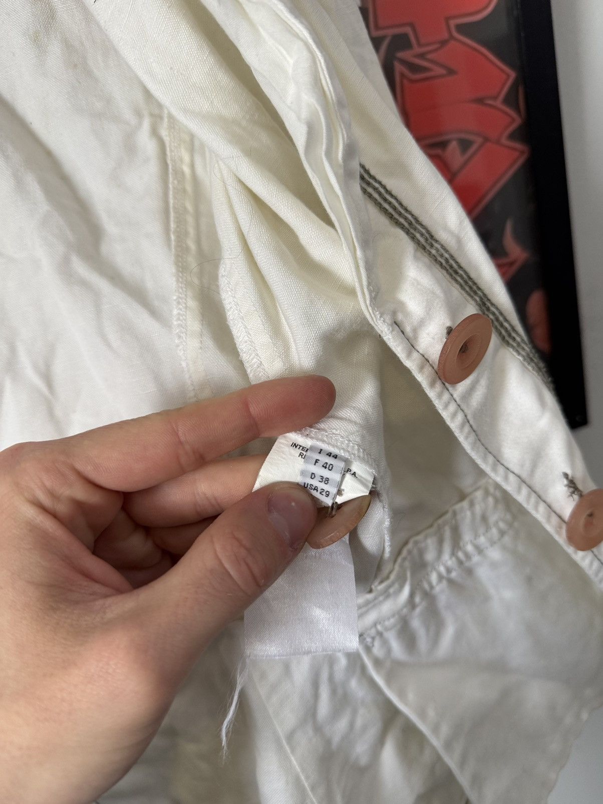 Marithe + Francois Girbaud Vintage Marithe Francois Girbaud White Linen Blazer Jacket Size M / US 6-8 / IT 42-44 - 5 Thumbnail