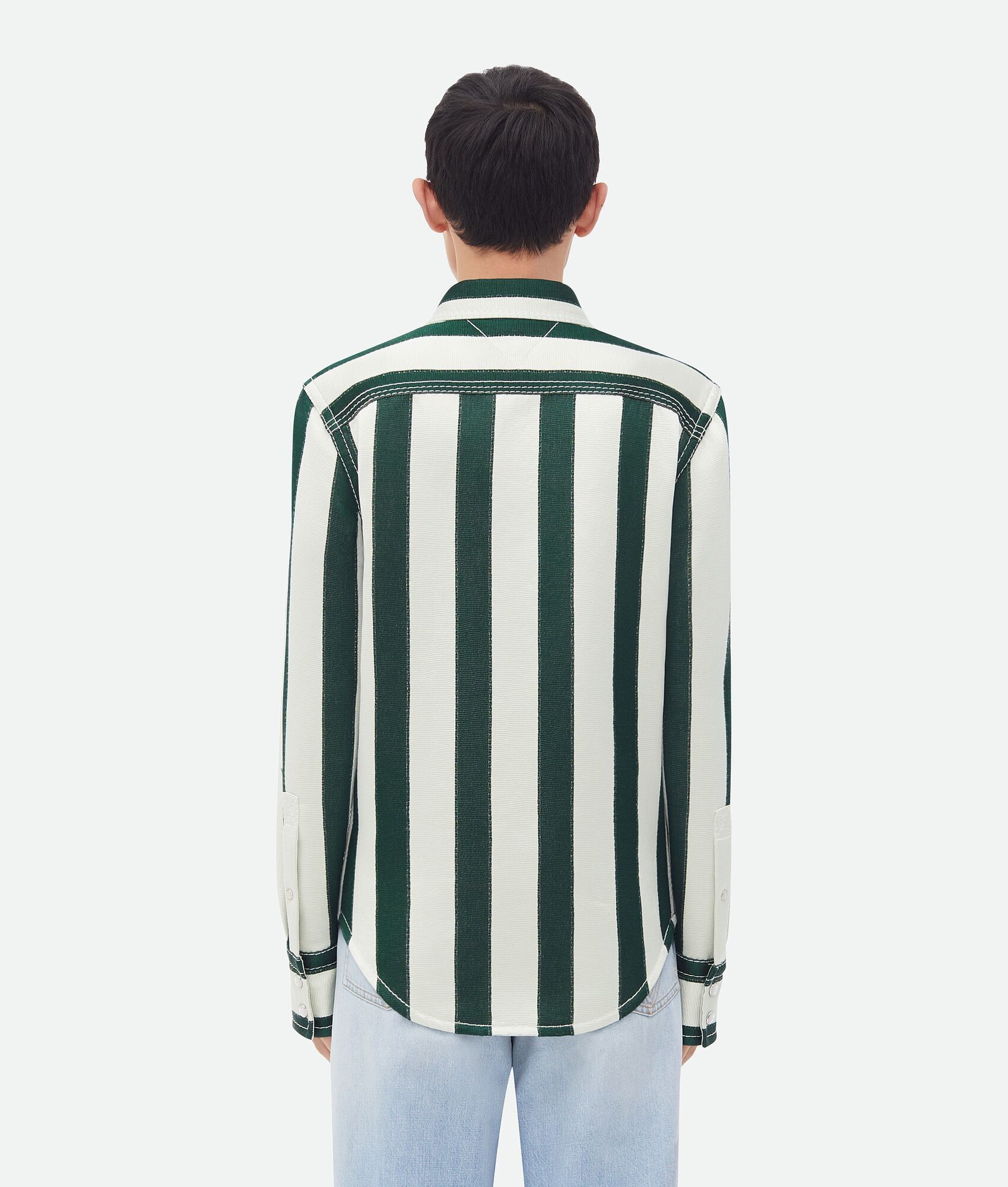 Bottega Veneta o1bcso1str0925 Striped Cotton Viscose Shirt Size US M / EU 48-50 / 2 - 3 Thumbnail