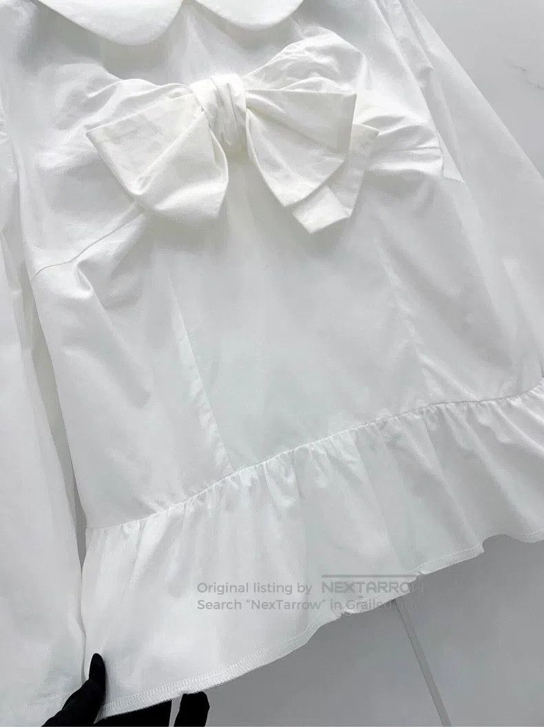 Comme des Garcons Comme Des Garcons White Peter Pan Collar Shirt Size M / US 6-8 / IT 42-44 - 5 Thumbnail
