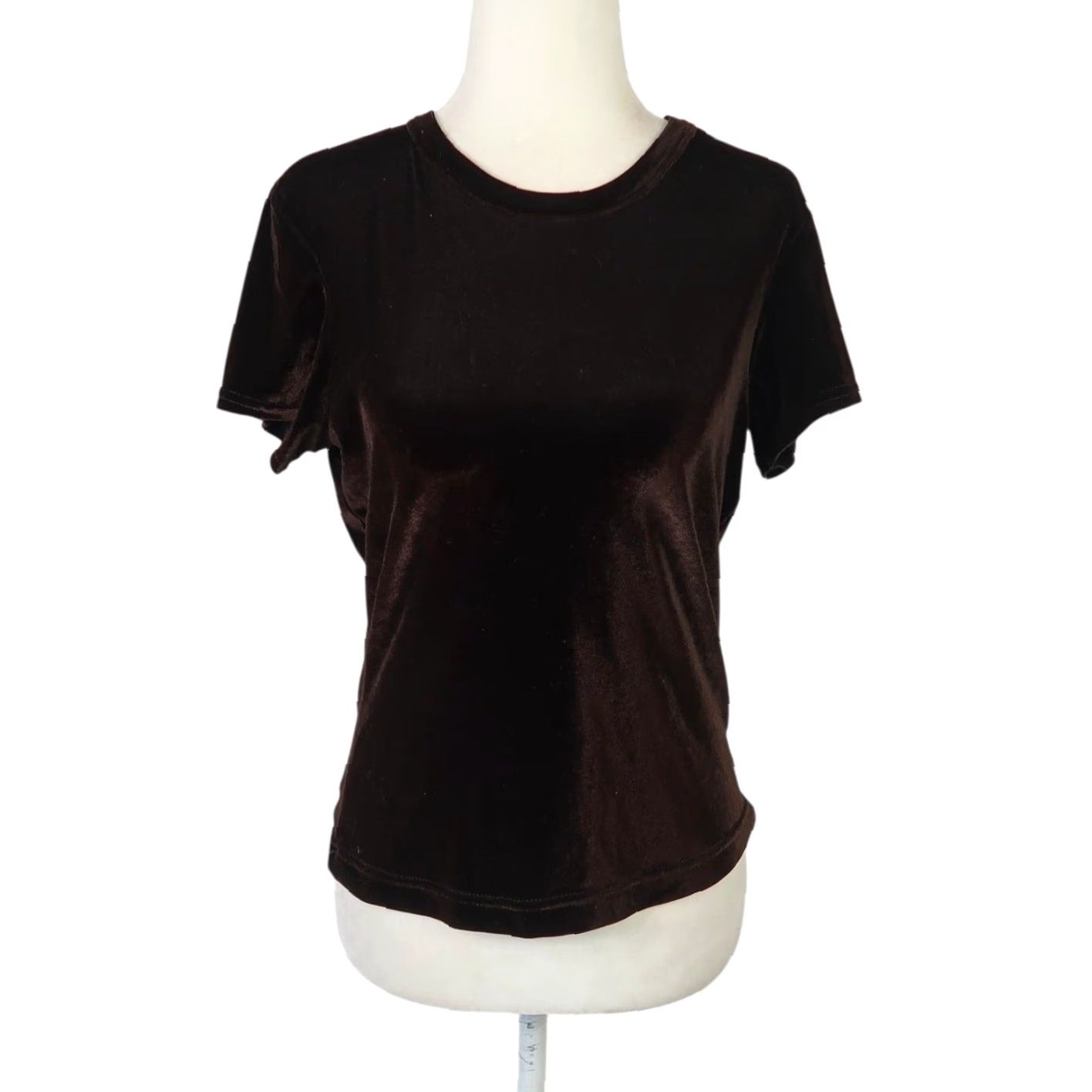 XOXO VINTAGE XOXO T-SHIRT Brown Velvet 90s Short Sleeve M Womens Crew Neck Casual 90s Vintage Velvet T-Shirt Tee Size M / US 6-8 / IT 42-44 - 2 Thumbnail