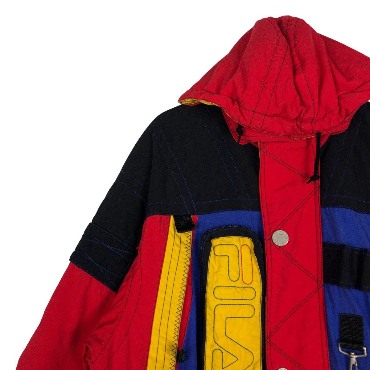 Japanese Brand 🔥Vintage Ski Jacket Colour Block Biella Italia Sport Fila Size US L / EU 52-54 / 3 - 7 Thumbnail