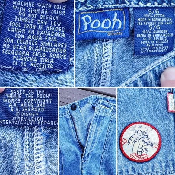 Disney Vintage 90s y2k Winnie The Pooh Tigger Blue Jean Denim Cargo Size 28" / US 6 / IT 42 - 5 Thumbnail