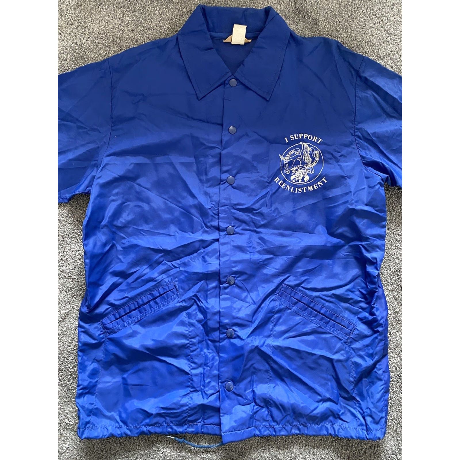 Vintage VINTAGE Felco Nylon Windbreaker Jacket Men’s M Blue Reenlistment Military 90s Army USA Outdoor Sports Snap Closure Jacket Mens Size US M / EU 48-50 / 2 - 5 Thumbnail