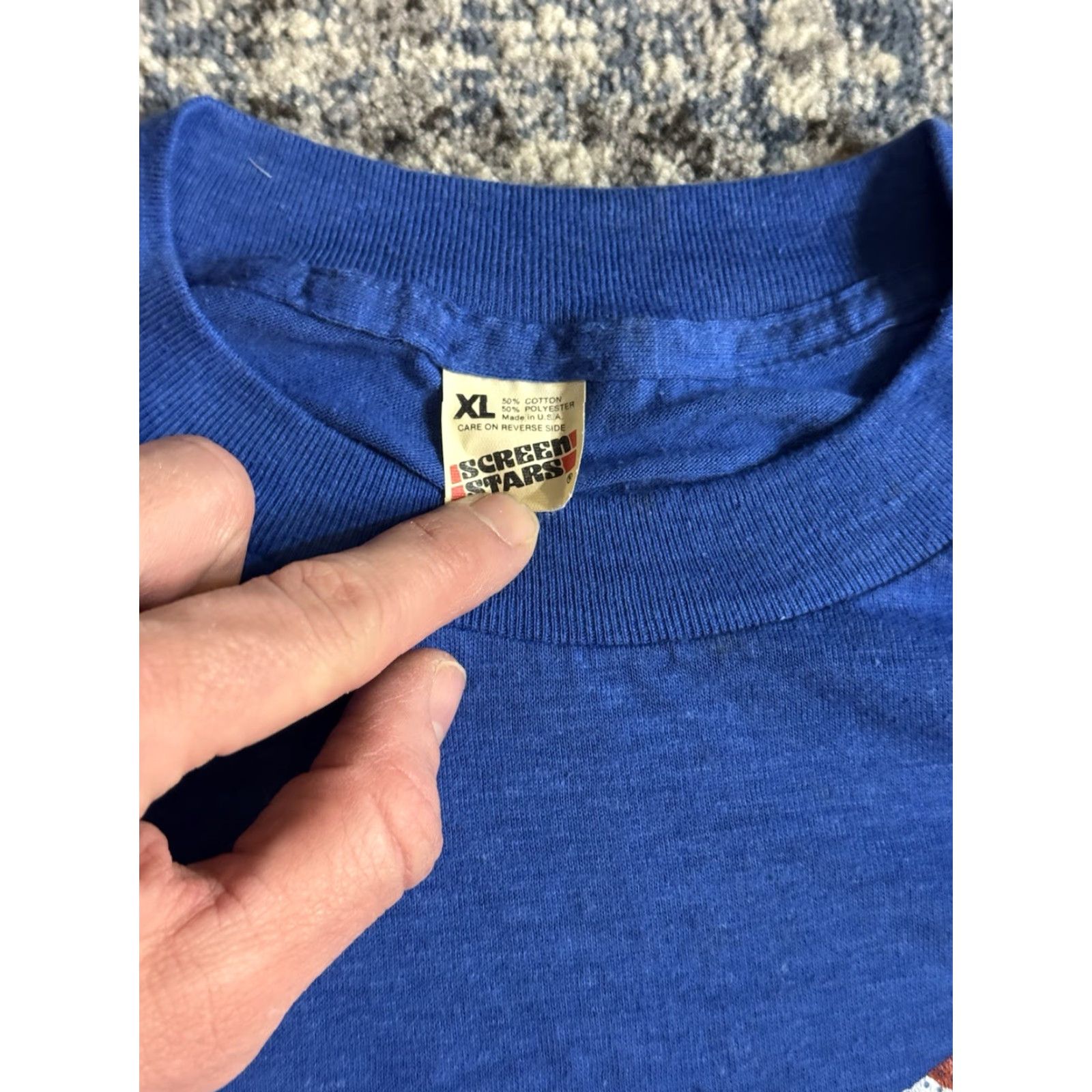 Vintage VINTAGE 80s I’ve Been On The Mat With Betty Ann Stout T Shirt XL Pro Wrestling Shirt Men Blue 80s Wrestling Logo 1980s Mens XL Size US XL / EU 56 / 4 - 4 Thumbnail