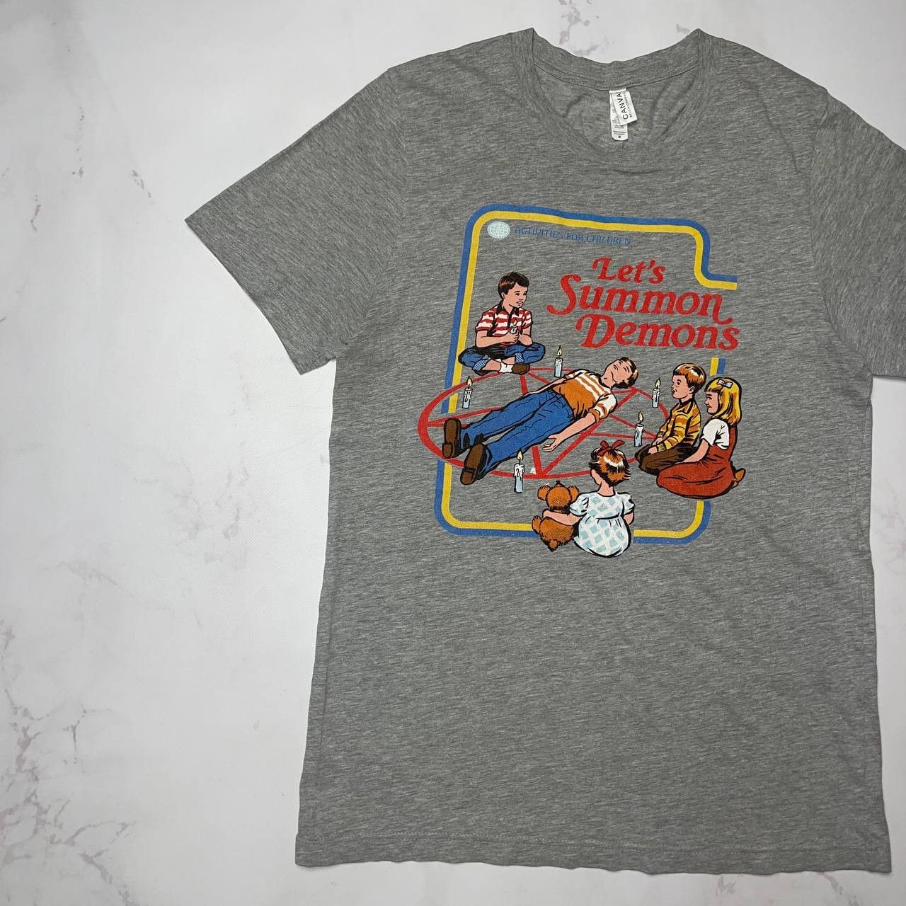 Canvas Steven Rhodes "Let's Summon Demons" VintageT-Shirt Size M Size US M / EU 48-50 / 2 - 4 Thumbnail