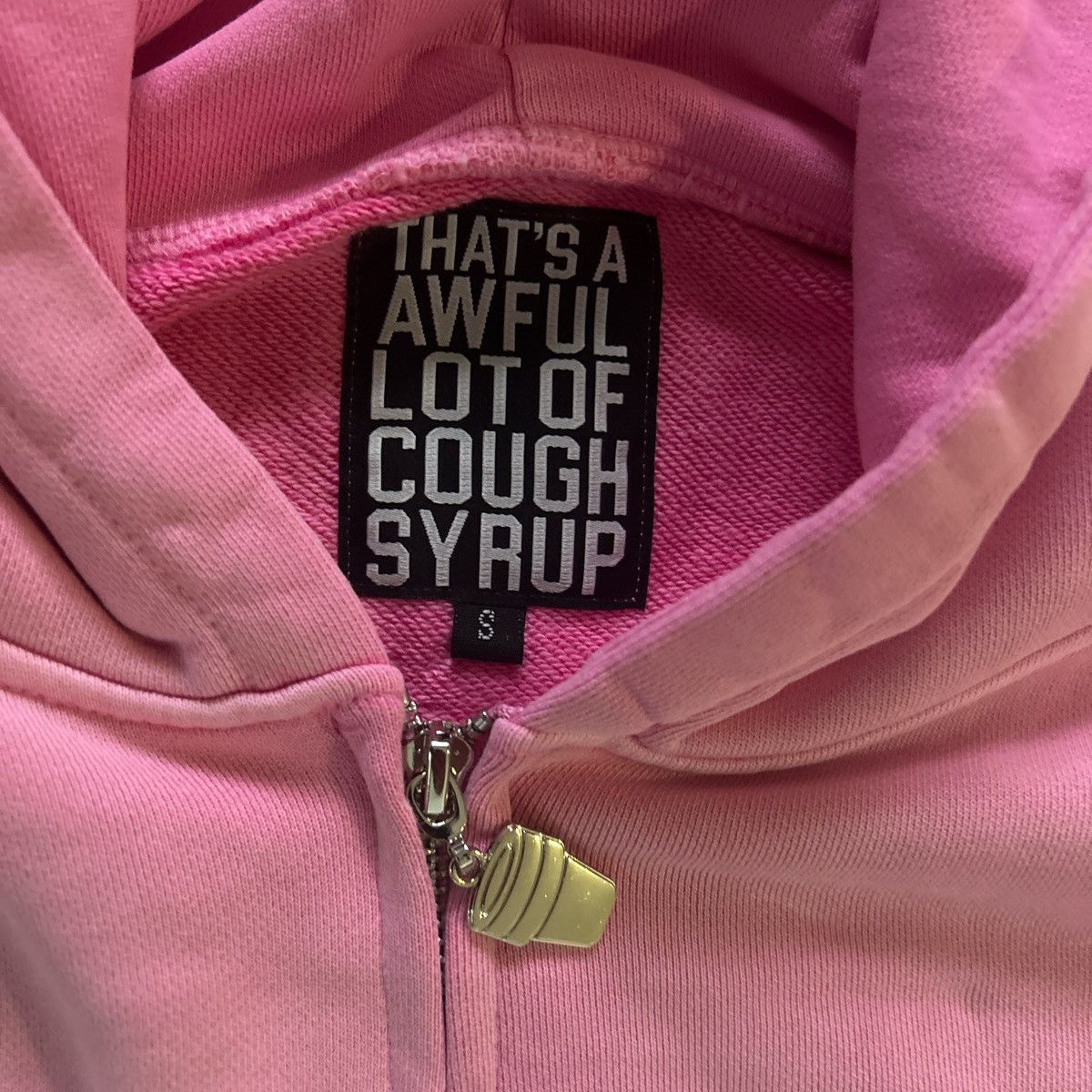 Other Thats A Awful Of Cough Syrup Pink Zip Up Hoodie Size S / US 4 / IT 40 - 3 Thumbnail