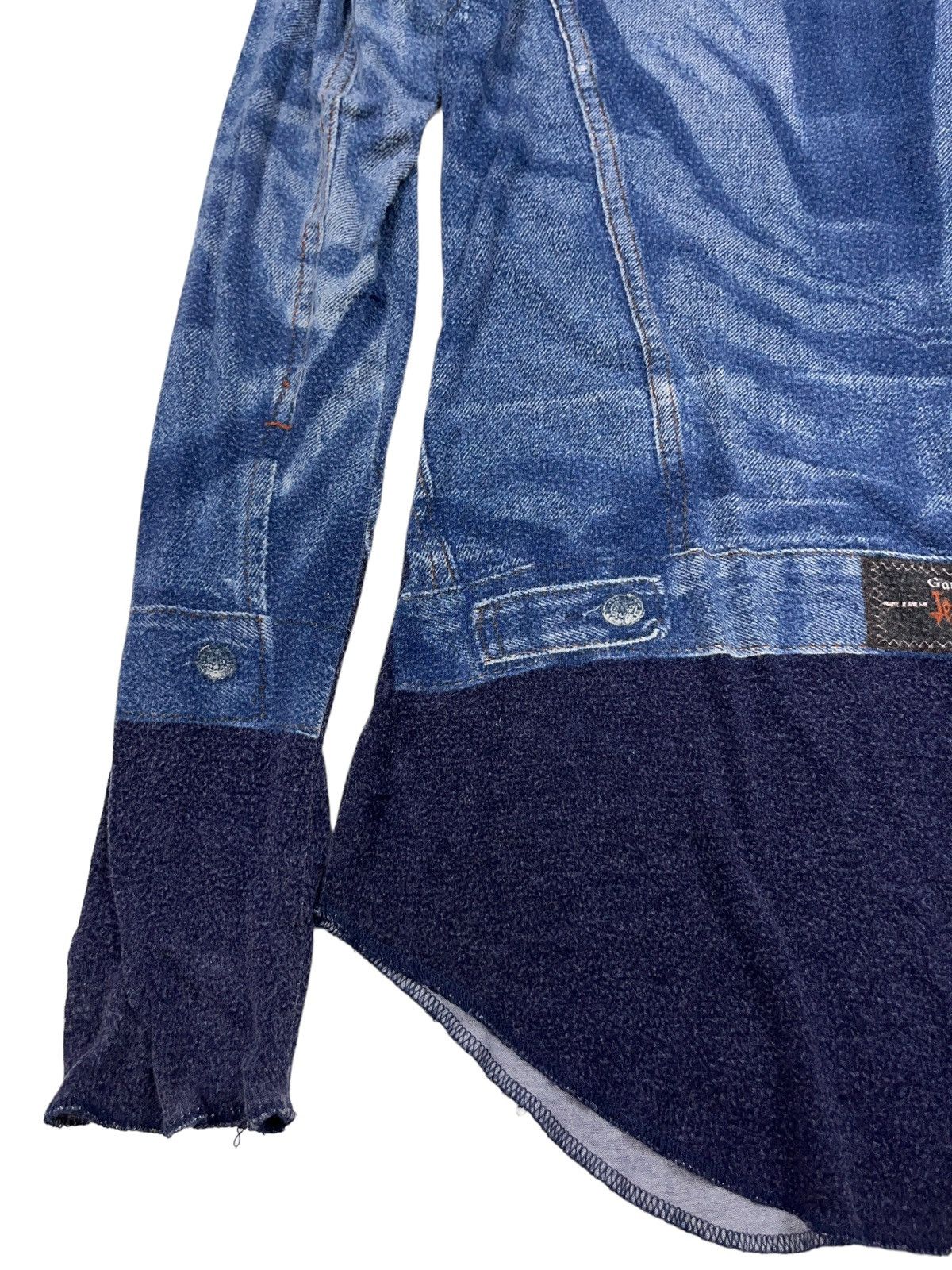 Jean Paul Gaultier Jean Paul Gaultier SS97 Trompe Button Up Shirt Denim Print Size M / US 6-8 / IT 42-44 - 11 Thumbnail