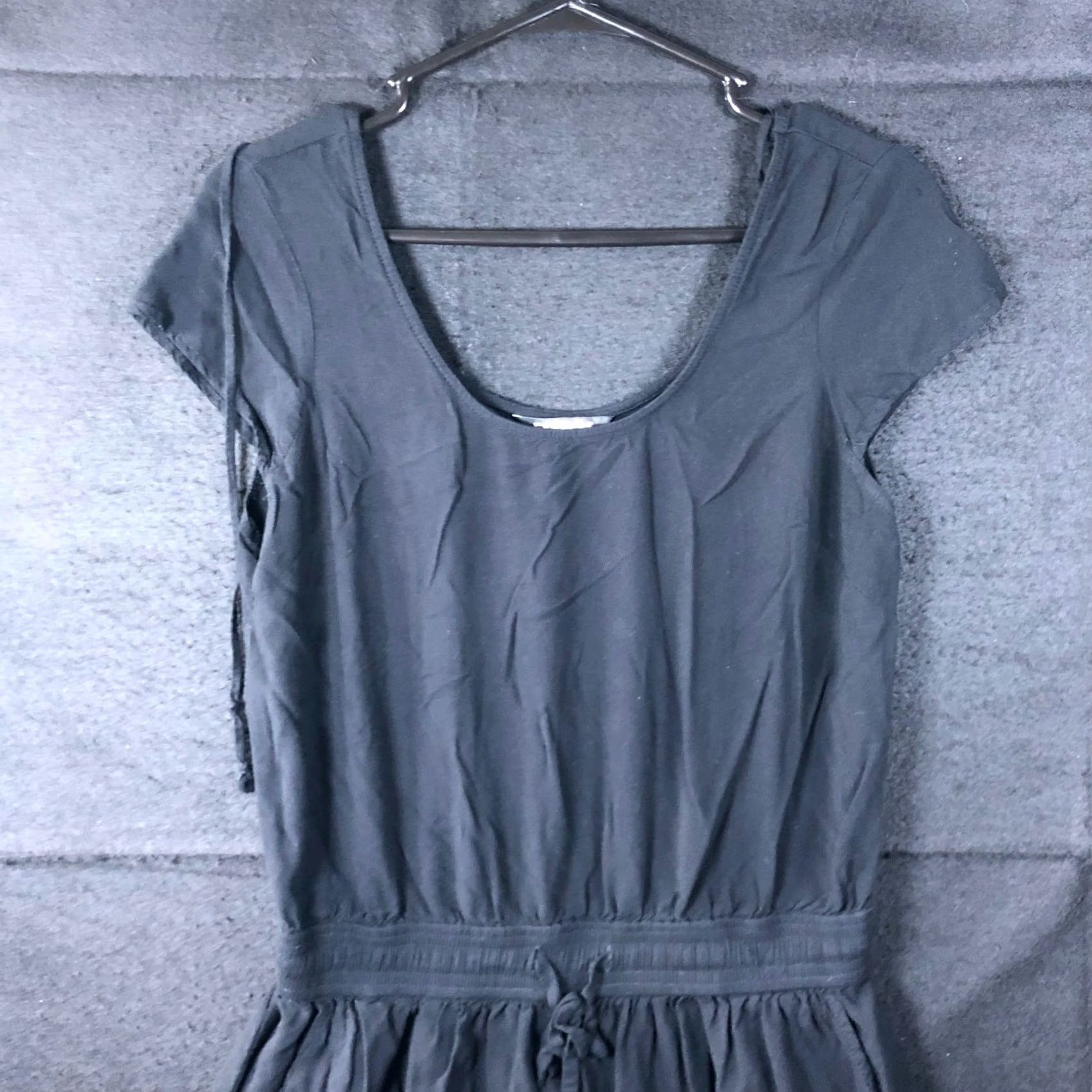 Express Express Womens Romper Black Short Sleeve Scoop Neck Pockets Small Size 28" / US 6 / IT 42 - 2 Thumbnail