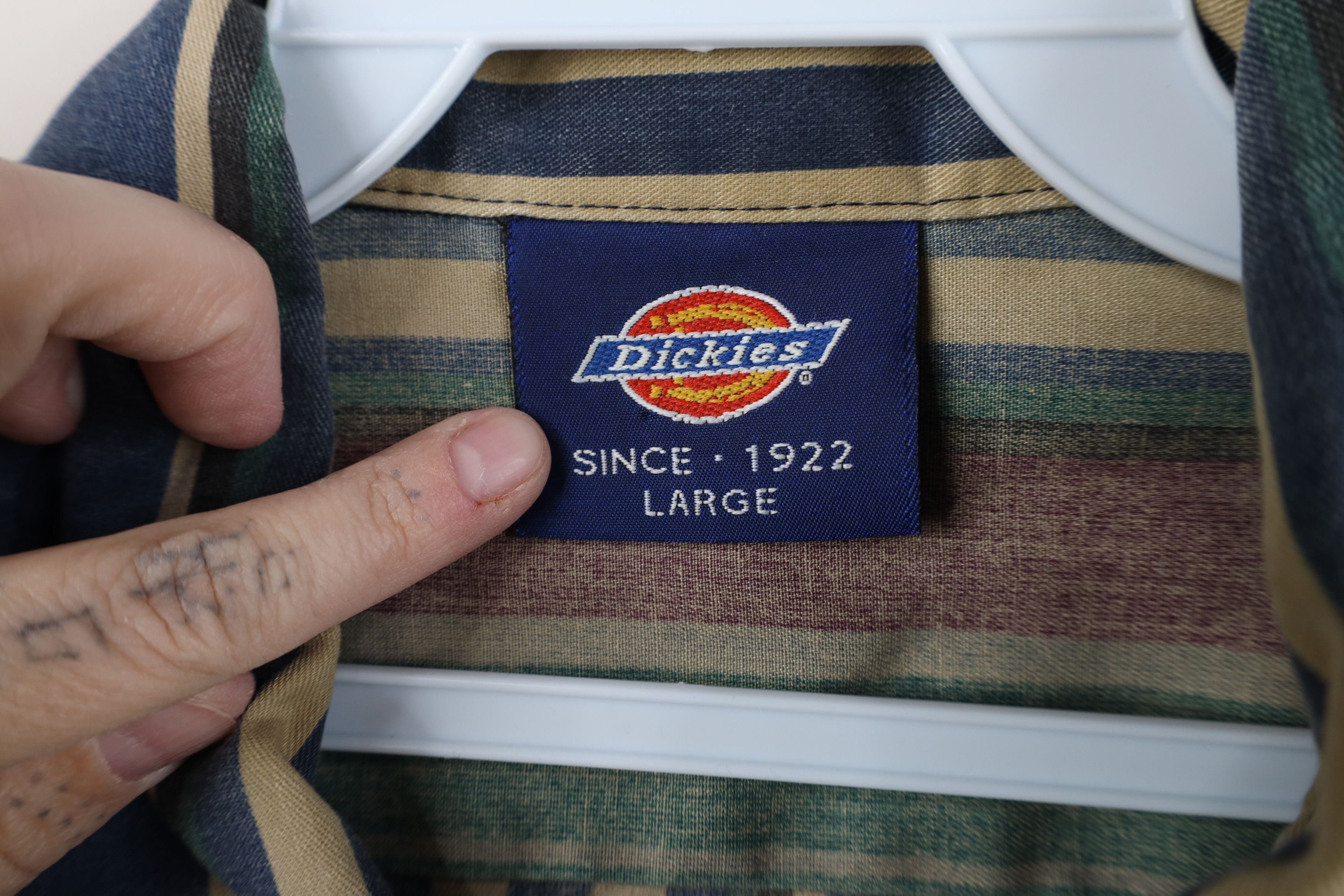 Dickies Vintage 90s Dickies Striped Collared Button Shirt USA Size US L / EU 52-54 / 3 - 11 Thumbnail