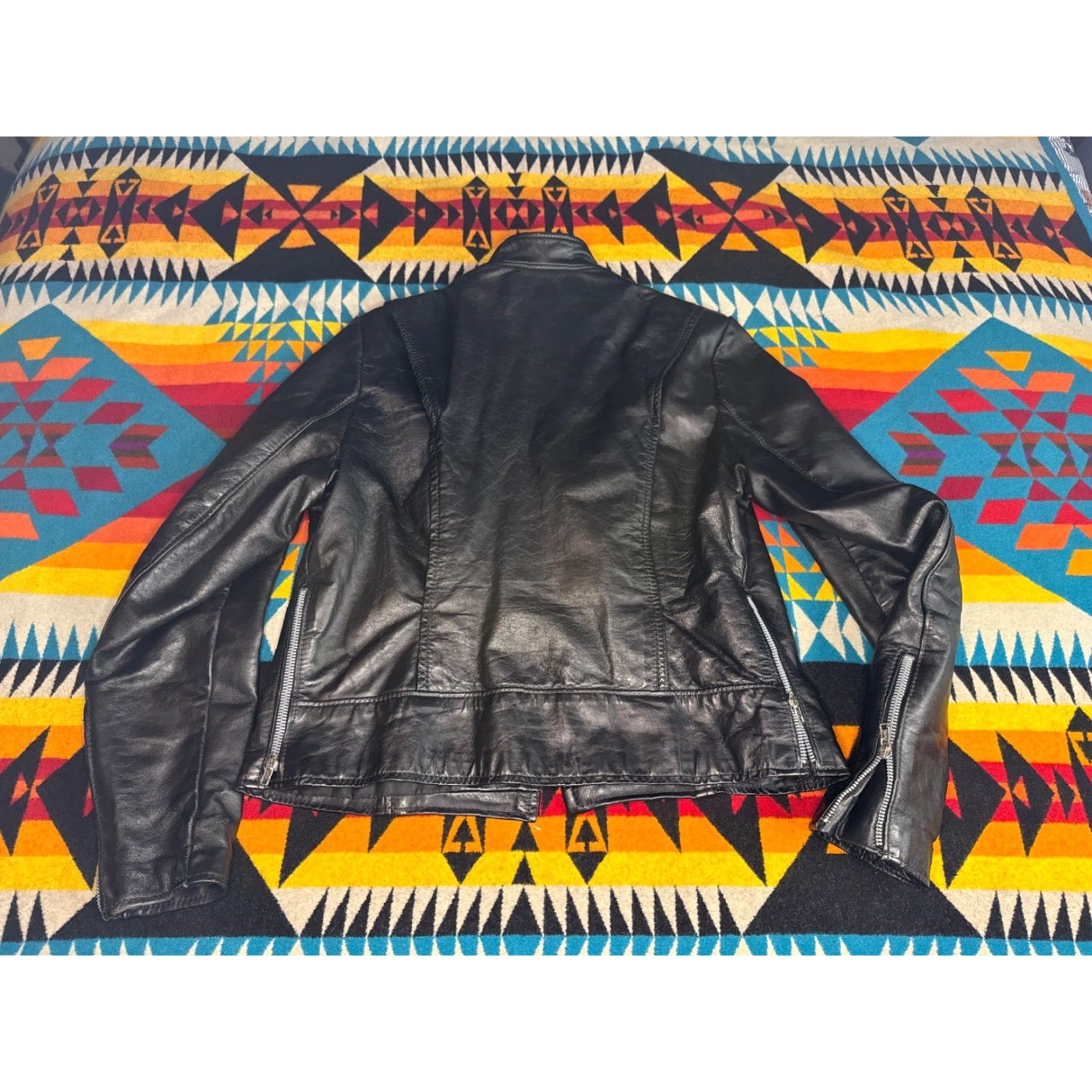 Brooks Brooks Leather Made In USA Cafe Racer Black Moto Motorcycle Jacket Men’s Sz 40 Mens Leather Jacket Black Cafe Racer Motorcycle Size US XXS / EU 40 - 2 Thumbnail