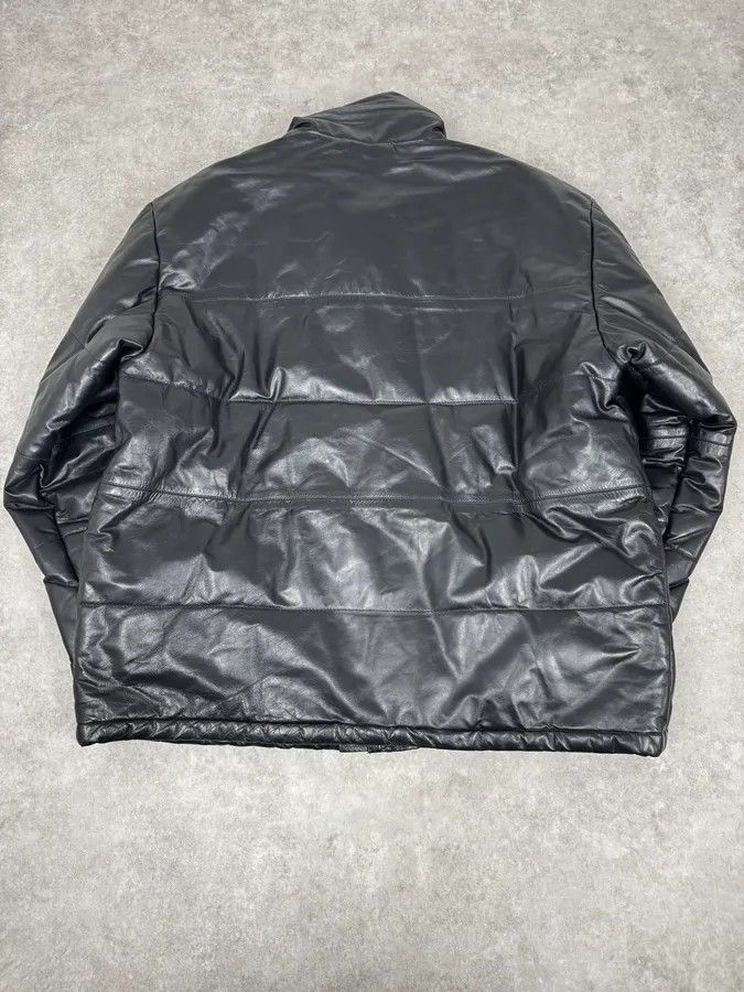Armani 1990s Armani Black Leather Puffer Jacket Size US XL / EU 56 / 4 - 4 Thumbnail