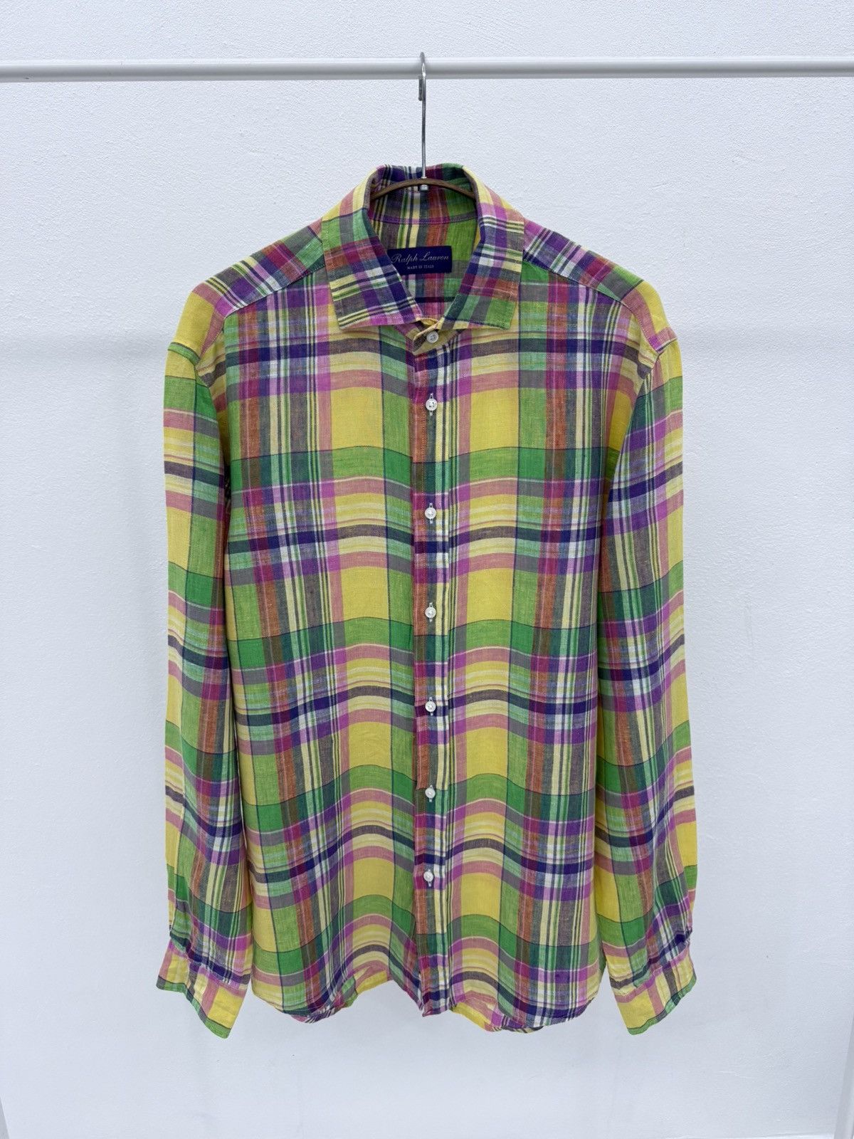 Ralph Lauren Purple Label Multicolor Linen Casual Shirt