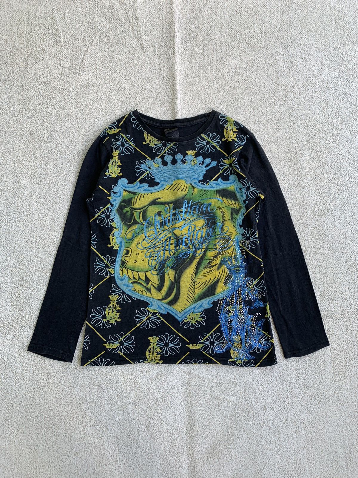 Christian Audigier × Ed Hardy × Vintage Vtg Christian audiger full print long sleeve t shirt Size US M / EU 48-50 / 2 - 1 Thumbnail