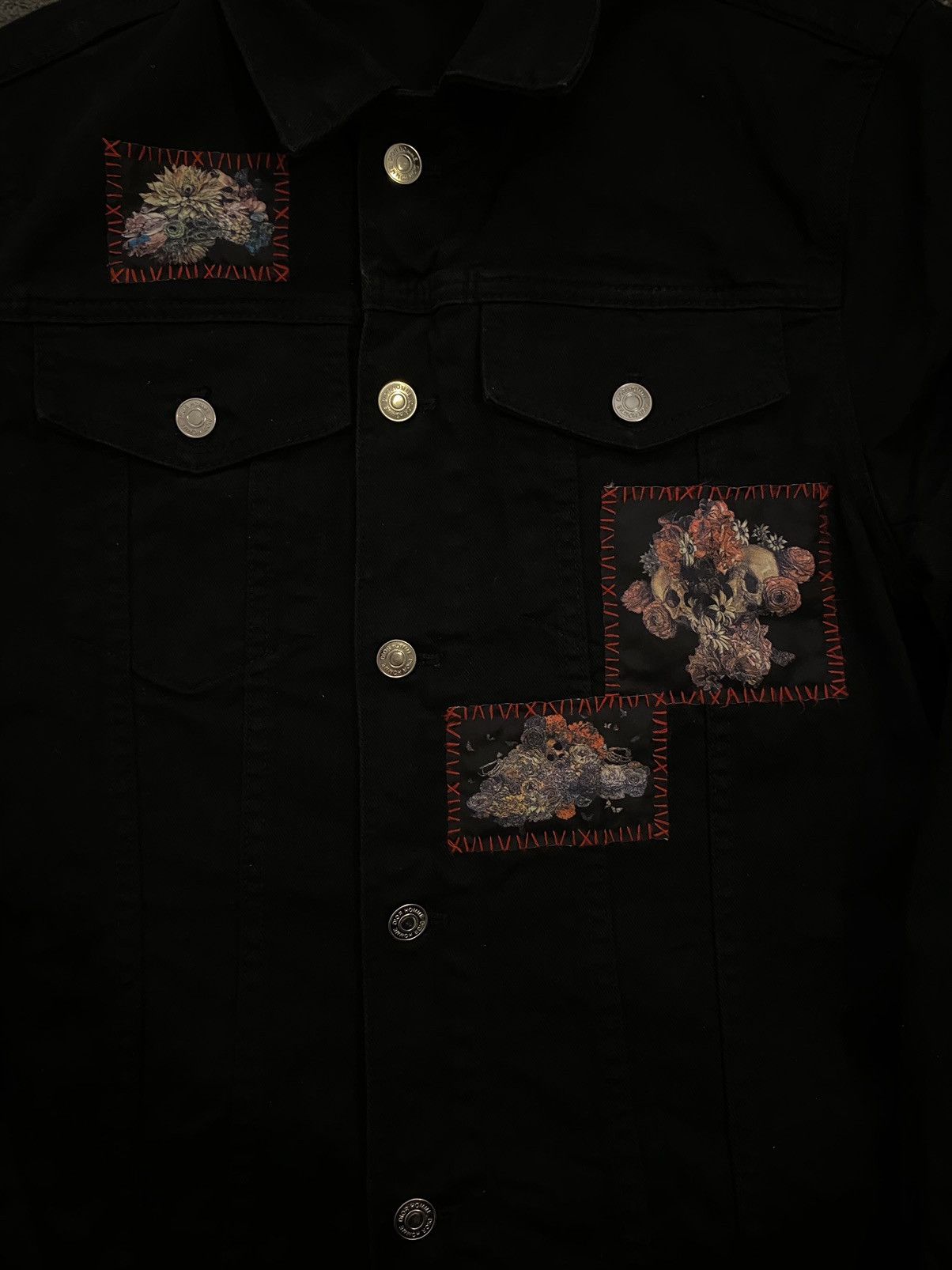 Dior Dor homme SS18 “skullflower”denim jacket by Kris van assche