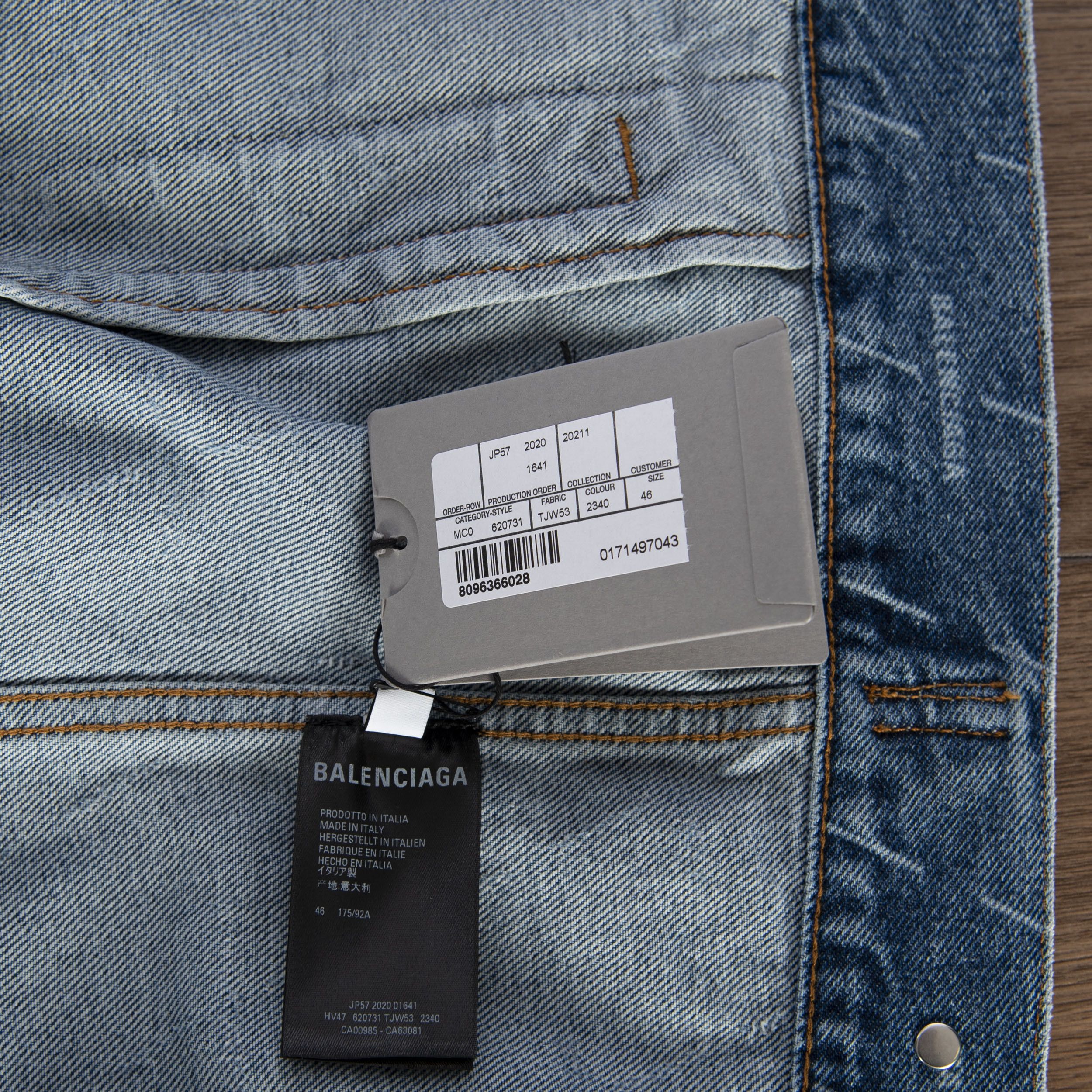 Balenciaga Large Fit Jacket In Stonewashed Blue Lasered Denim Size 50 Size US M / EU 48-50 / 2 - 12 Thumbnail