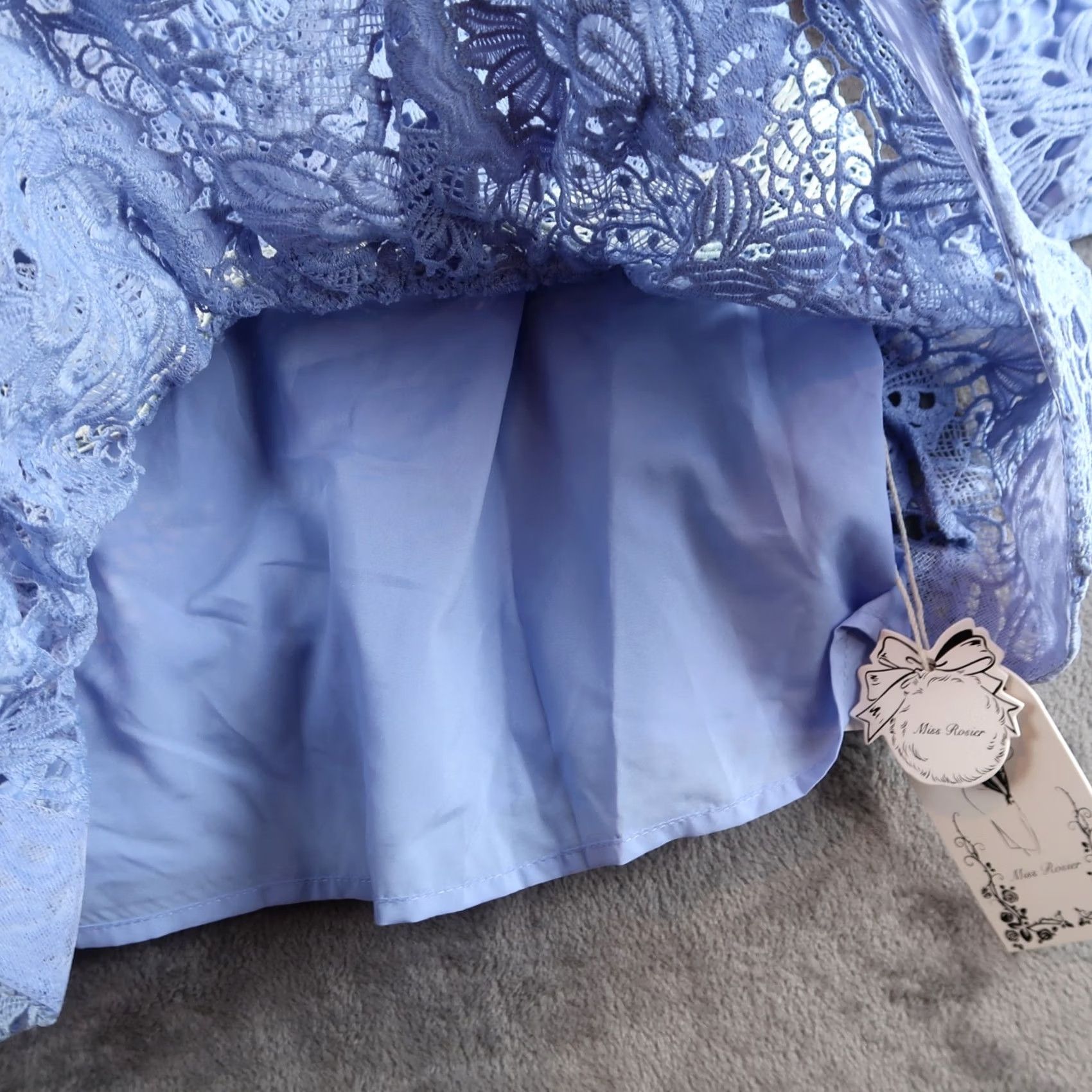 Vintage VINTAGE Gaëlle V-neck floral embroidered mini dress Size L Large Blue NWT MSRP 77 Size L / US 10 / IT 46 - 5 Thumbnail
