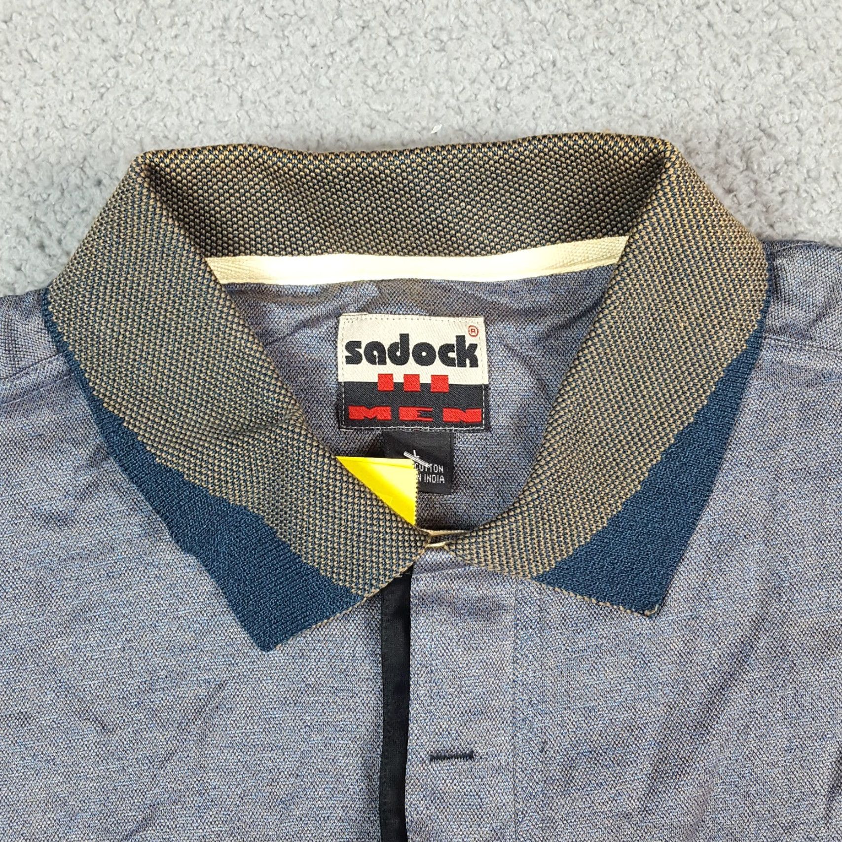 Vintage VINTAGE Sadock Golf Polo Shirt Men L Gray Knit Oversized Button Collar Shirt Size US L / EU 52-54 / 3 - 5 Thumbnail