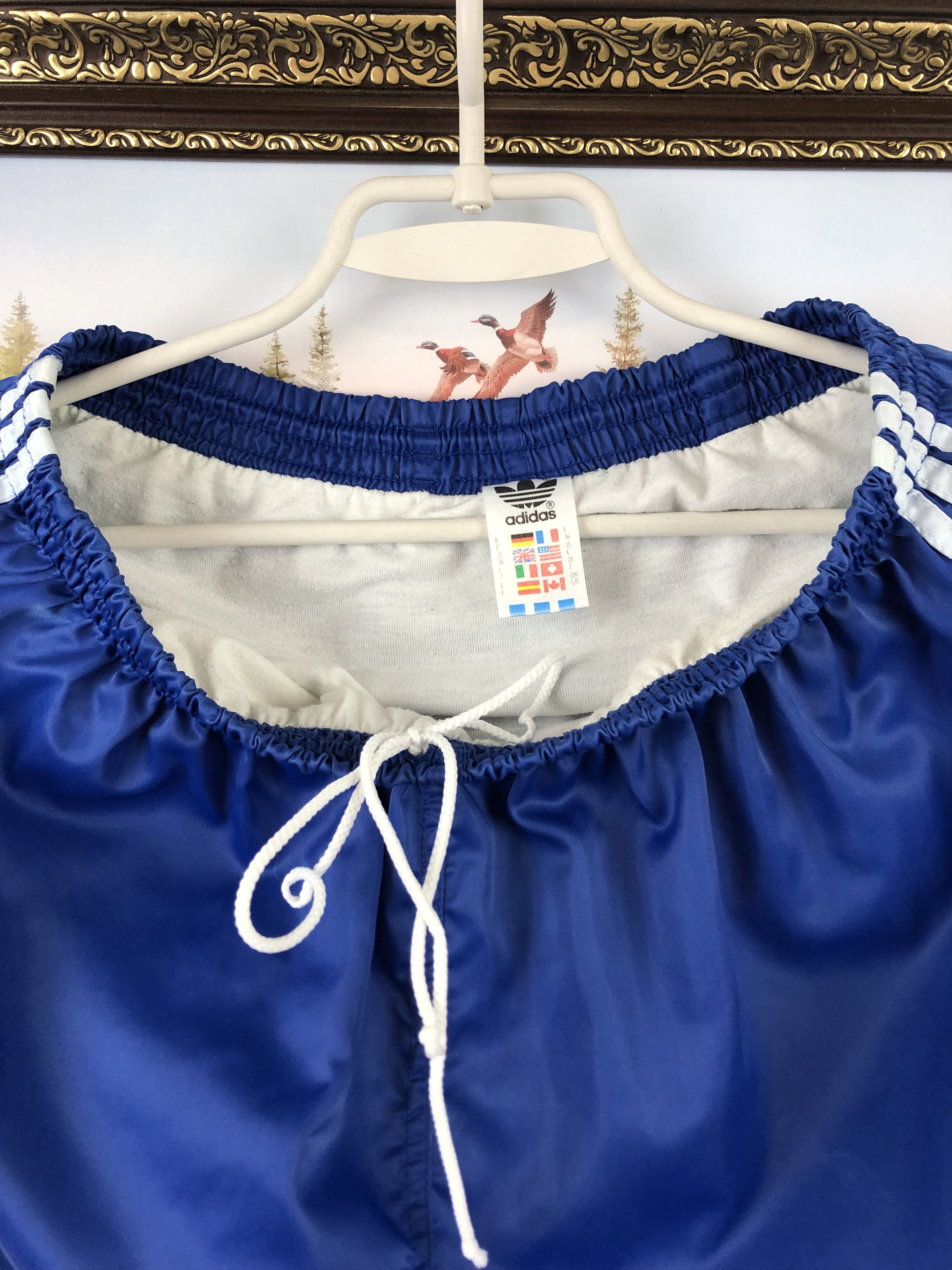 Adidas Vintage France Football Nylon Shorts Rare Soccer Blue Size US 34 / EU 50 - 8 Thumbnail