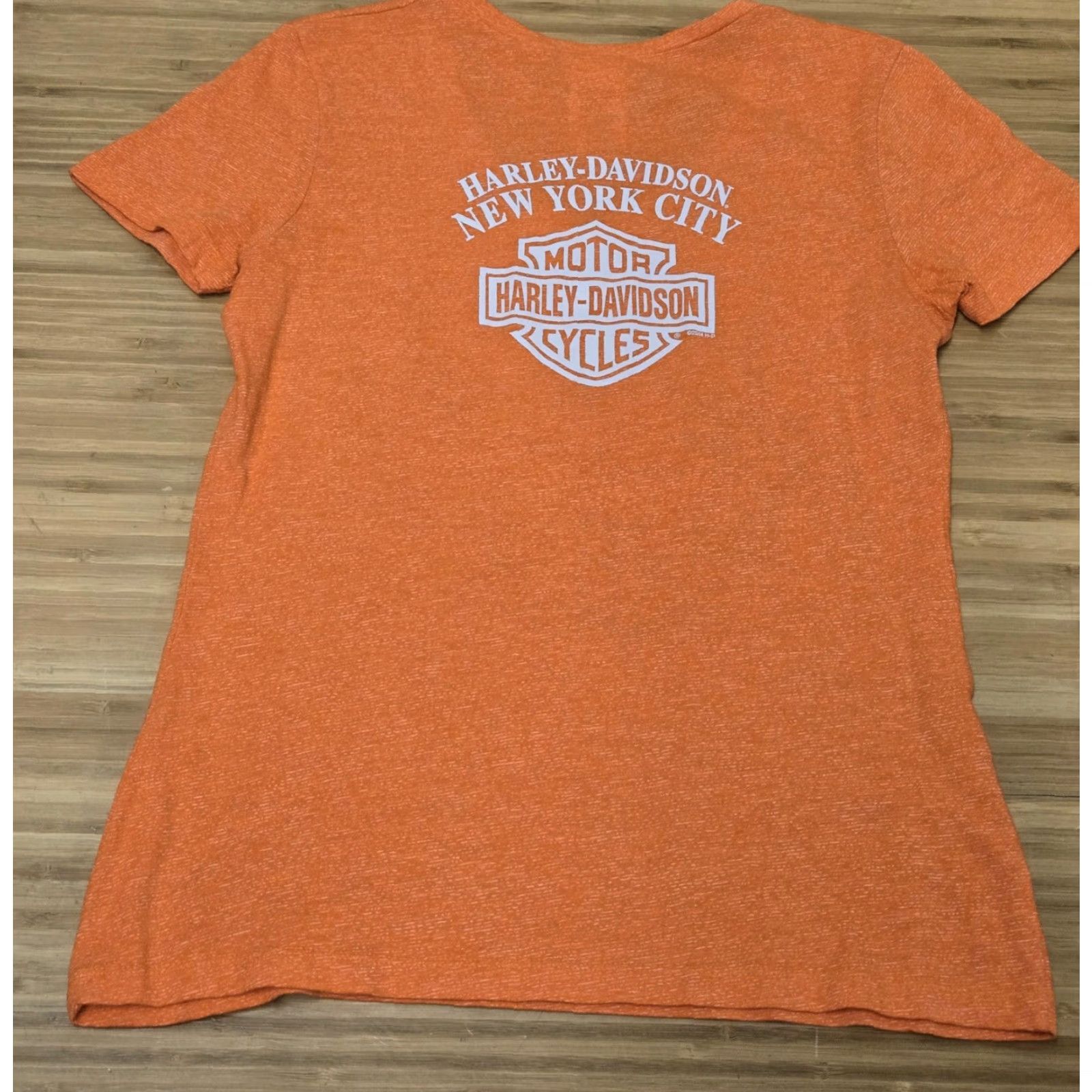Harley Davidson VINTAGE Harley-Davidson Shirt Womens XS Orange New York City Motorcycle Graphic Tee 2014 Size XS / US 0-2 / IT 36-38 - 4 Thumbnail