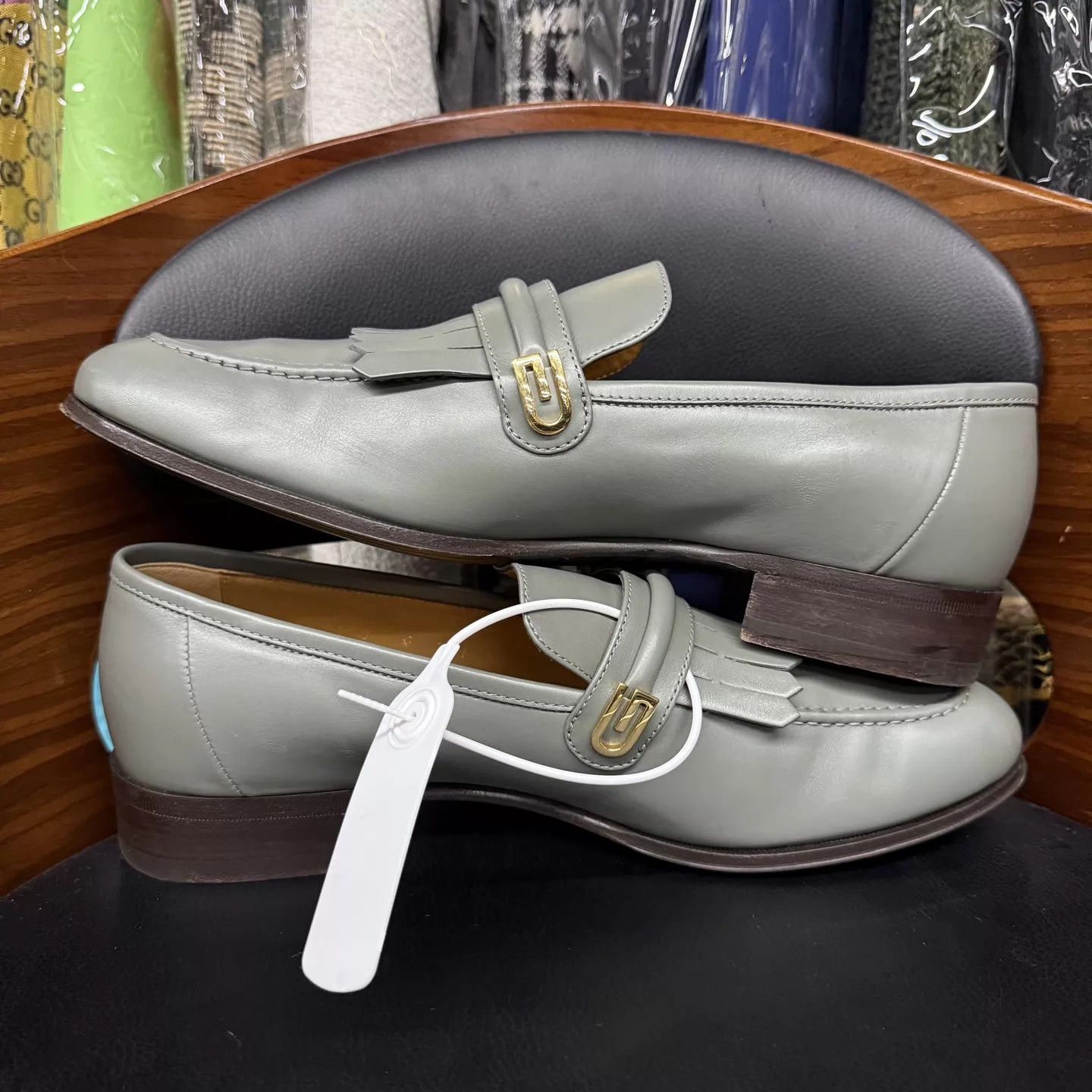 Gucci Gucci Tassel Loafer Gray & Dark Green 8/10 42 Size US 9 / EU 42 - 7 Thumbnail