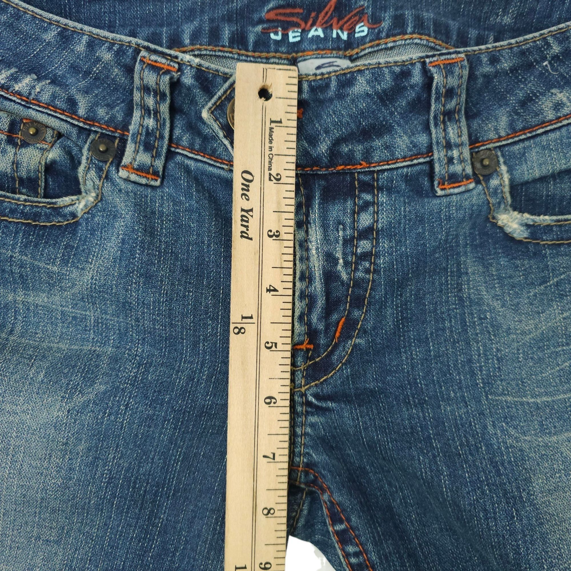 Silver Jeans Co. Silver Jeans Tuesday Flare Denim READ Womens 30x30.5 Low Ris Size 31" - 4 Thumbnail