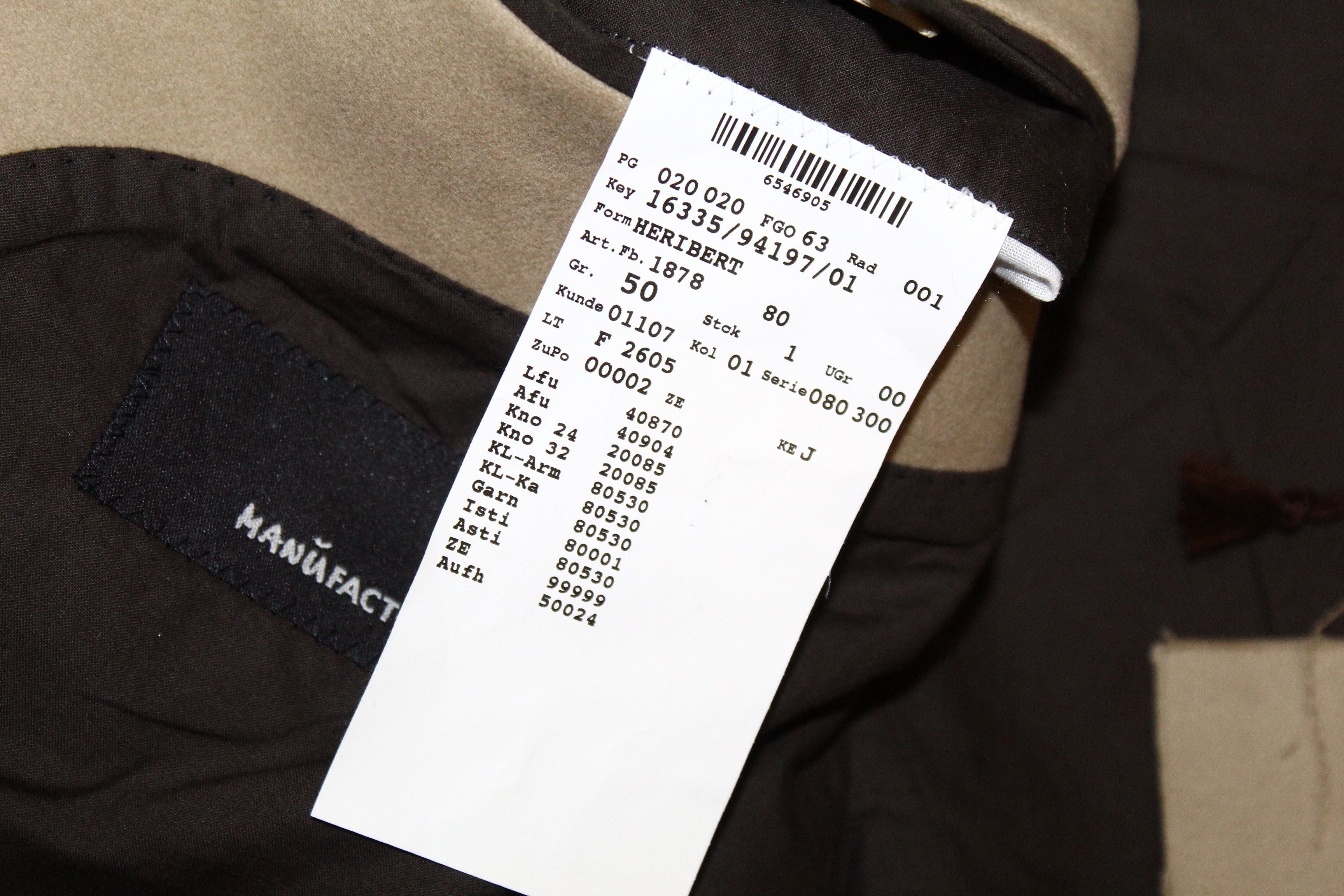Moleskine Manufactum x Kastell mod.-Heribert Moleskine Camel Jacket Size US M / EU 48-50 / 2 - 10 Thumbnail