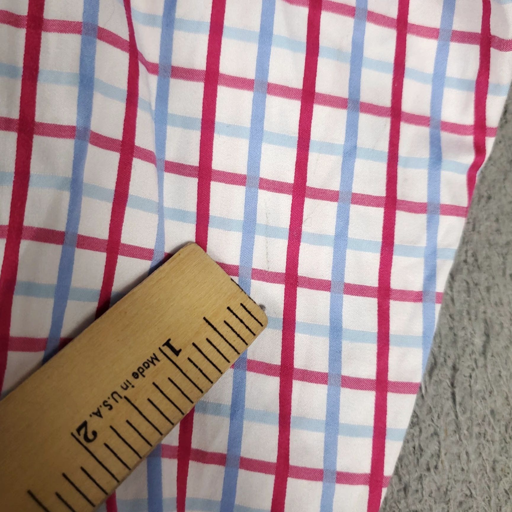 BUGATCHI Bugatchi Uomo Shirt XL Red Blue Striped Casual Button-Up Long Sleeve Mens Size US XL / EU 56 / 4 - 3 Thumbnail