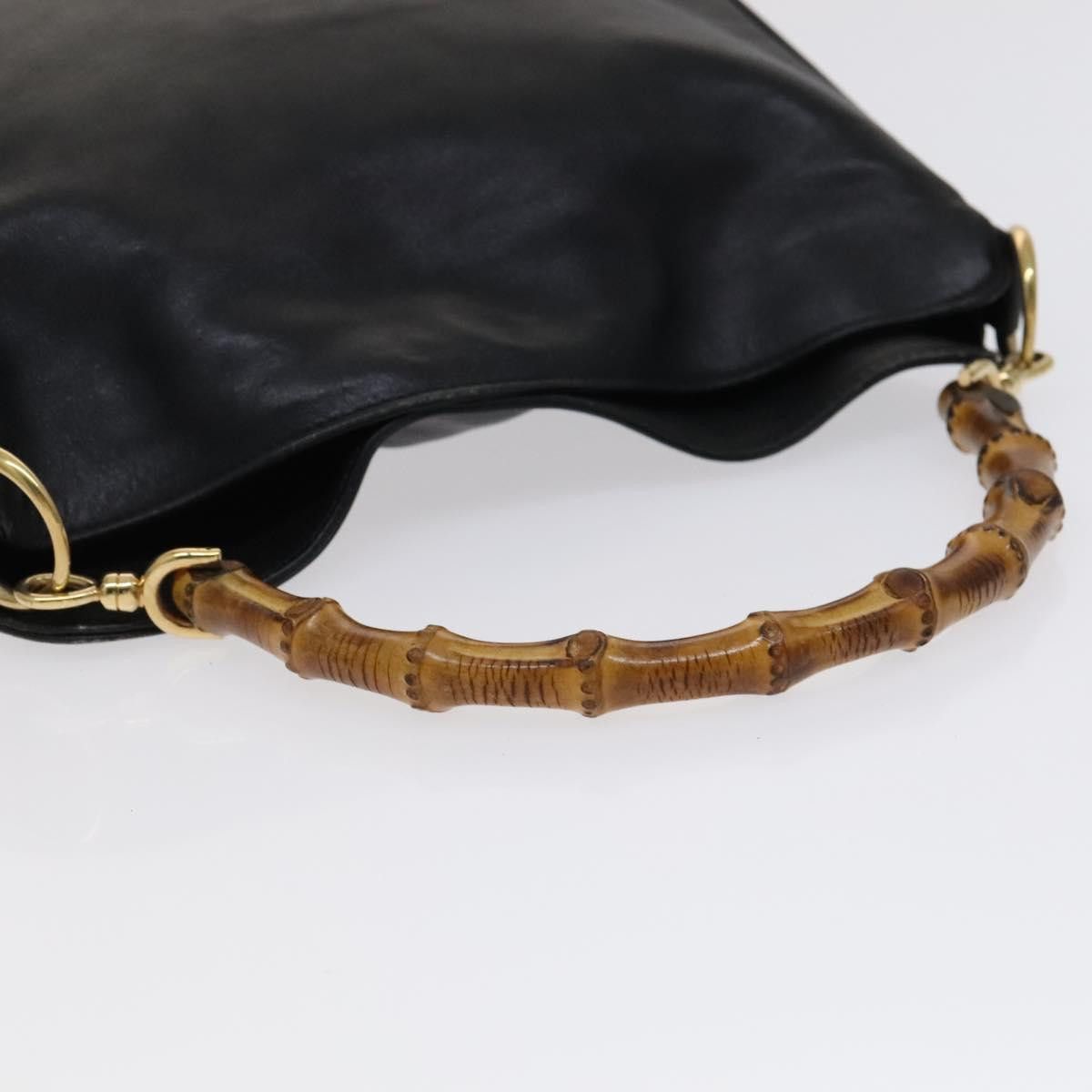 Gucci GUCCI Bamboo Hand Bag Leather Black Gold 001 2113 001 2113 Size ONE SIZE - 7 Thumbnail