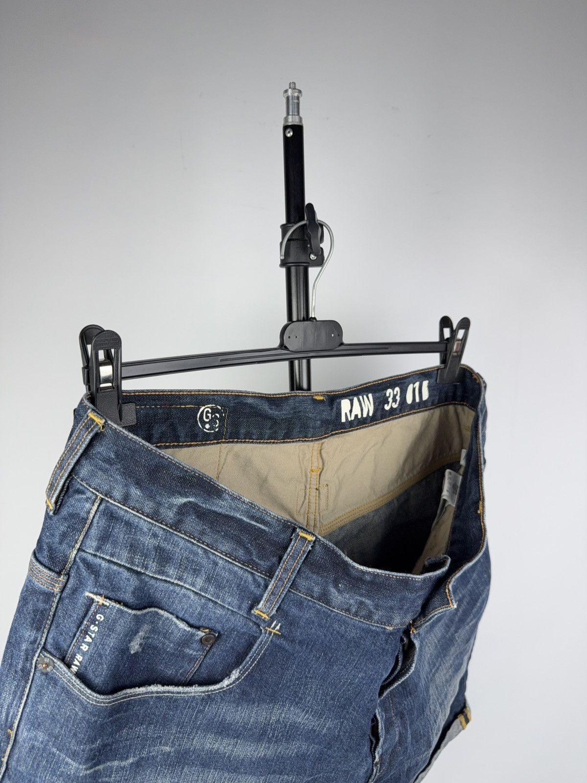 G-Star Retro 00s G-Star RAW GS01 Distressed Denim Shorts Cuffed 33 Size US 33 - 7 Thumbnail