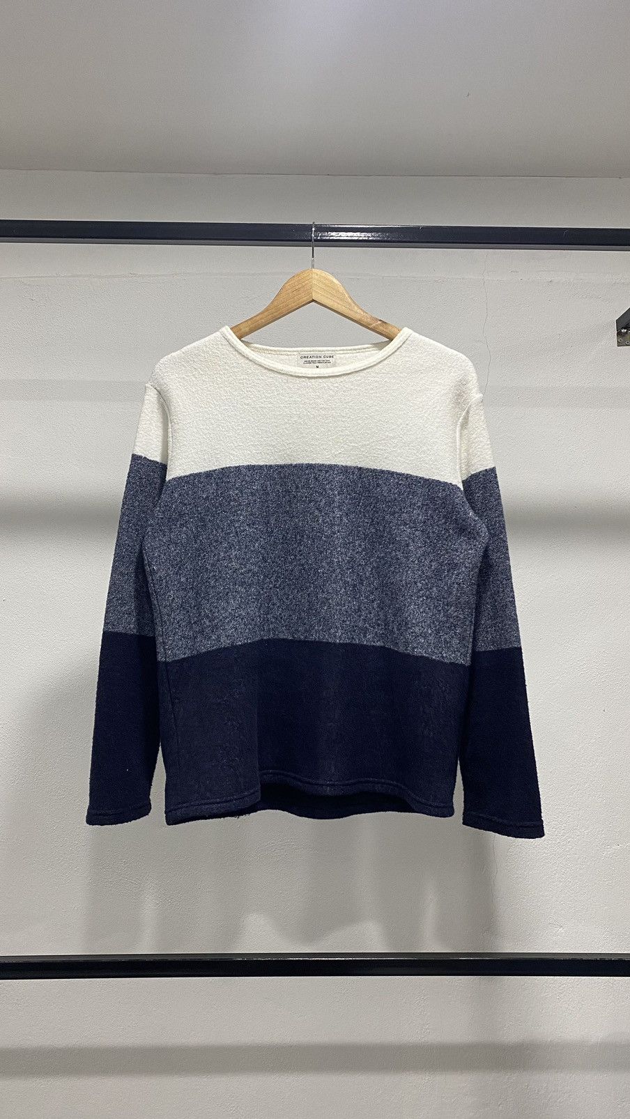 image of Aran Isles Knitwear x Vintage Creation Cube Stripes Knitwear in Black, Men's (Size Medium)