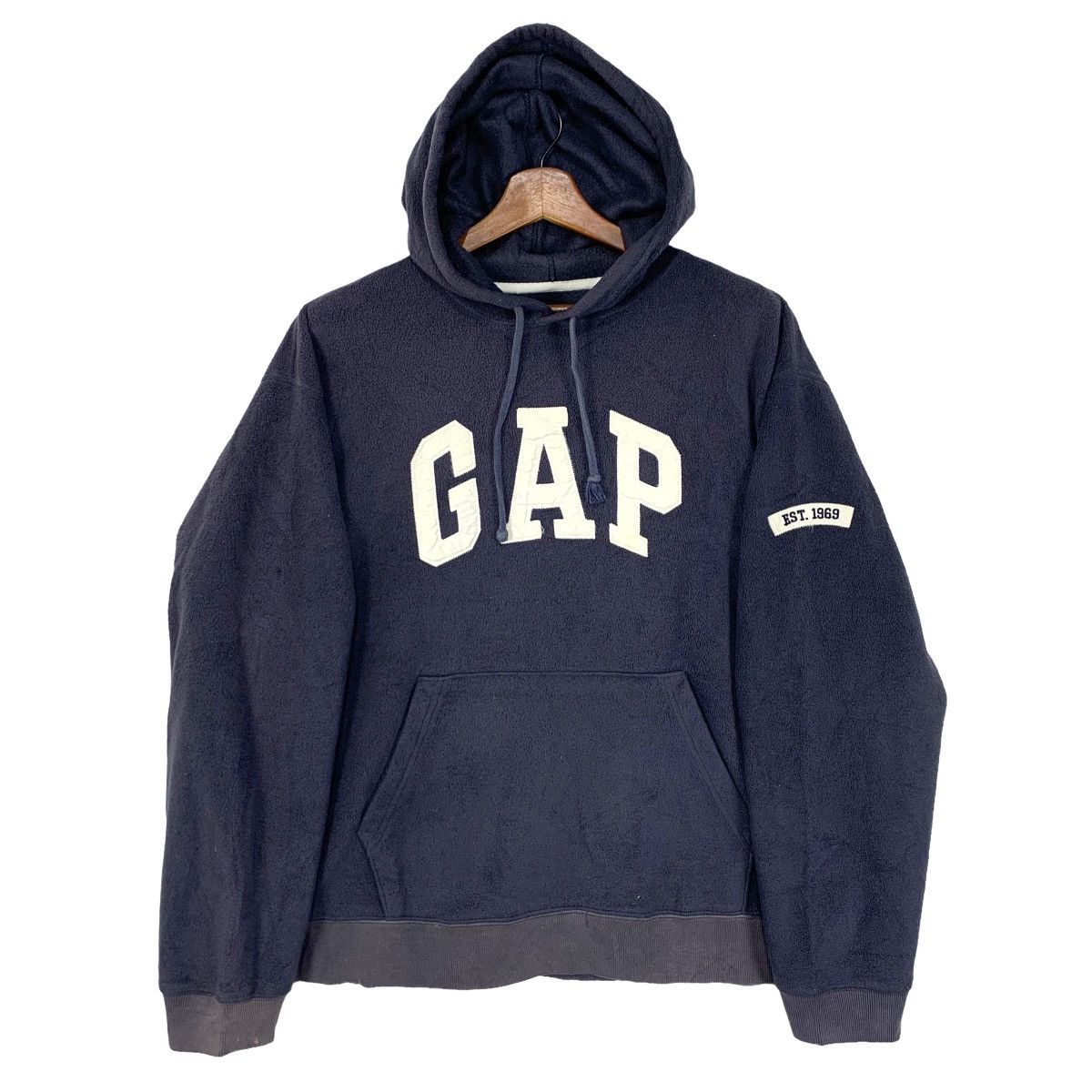 image of Gap Est. 1969 Fleece Hoodie Size M in Blue, Men's