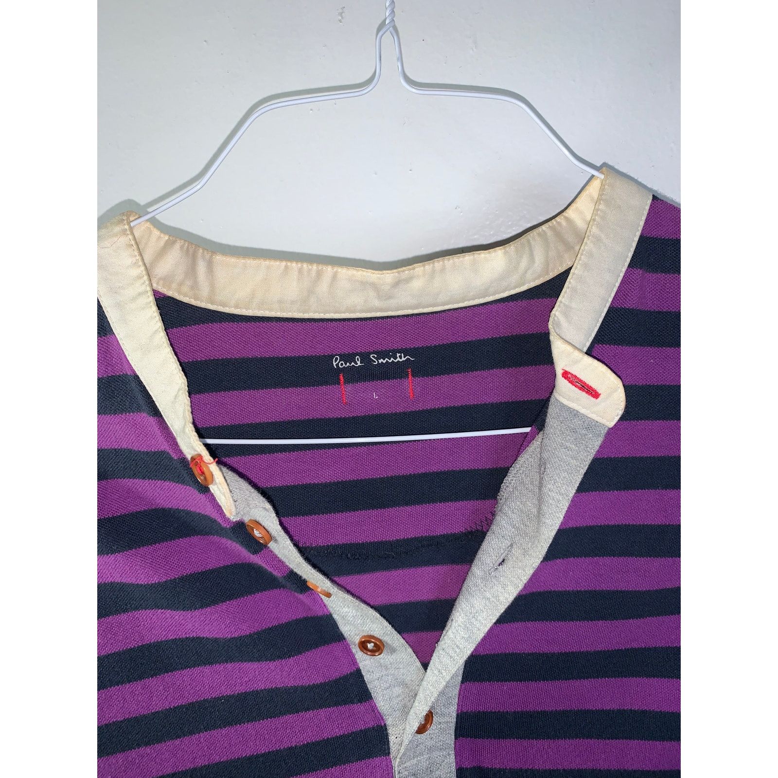 Paul Smith Paul Smith Archive Striped Henley Purple Black Men’s Large Size US L / EU 52-54 / 3 - 12 Thumbnail