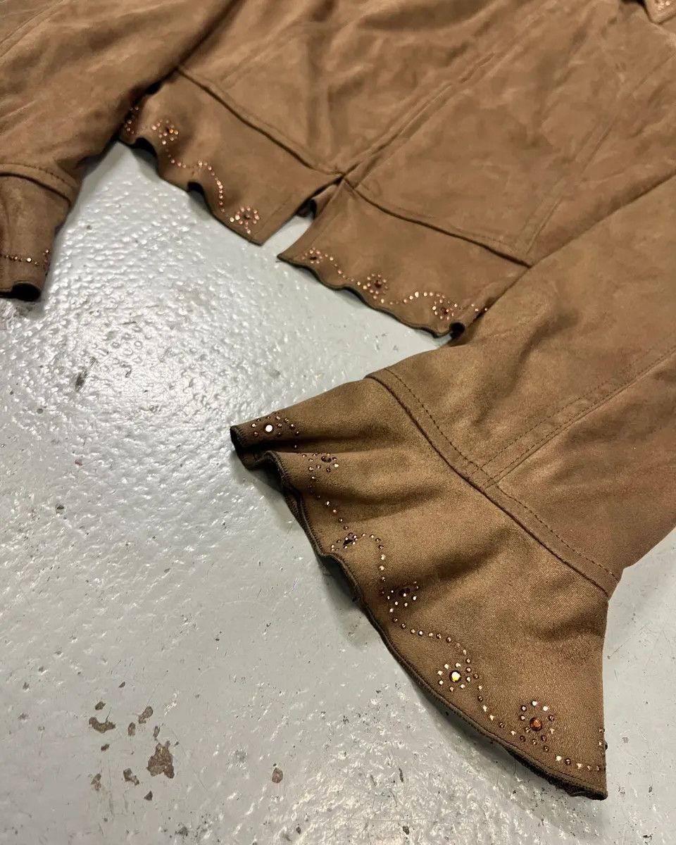 Moschino 2000s Moschino Studded Ruffle Brown Suede Jacket Size M / US 6-8 / IT 42-44 - 6 Thumbnail