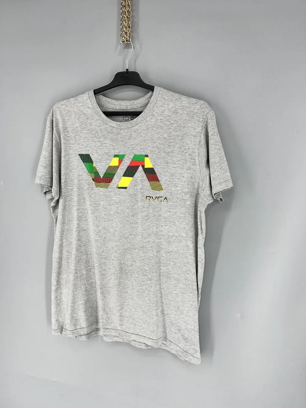 Band Tees RVCA Mens Grey Graphic Tee Skater Style Size US L / EU 52-54 / 3 - 3 Thumbnail