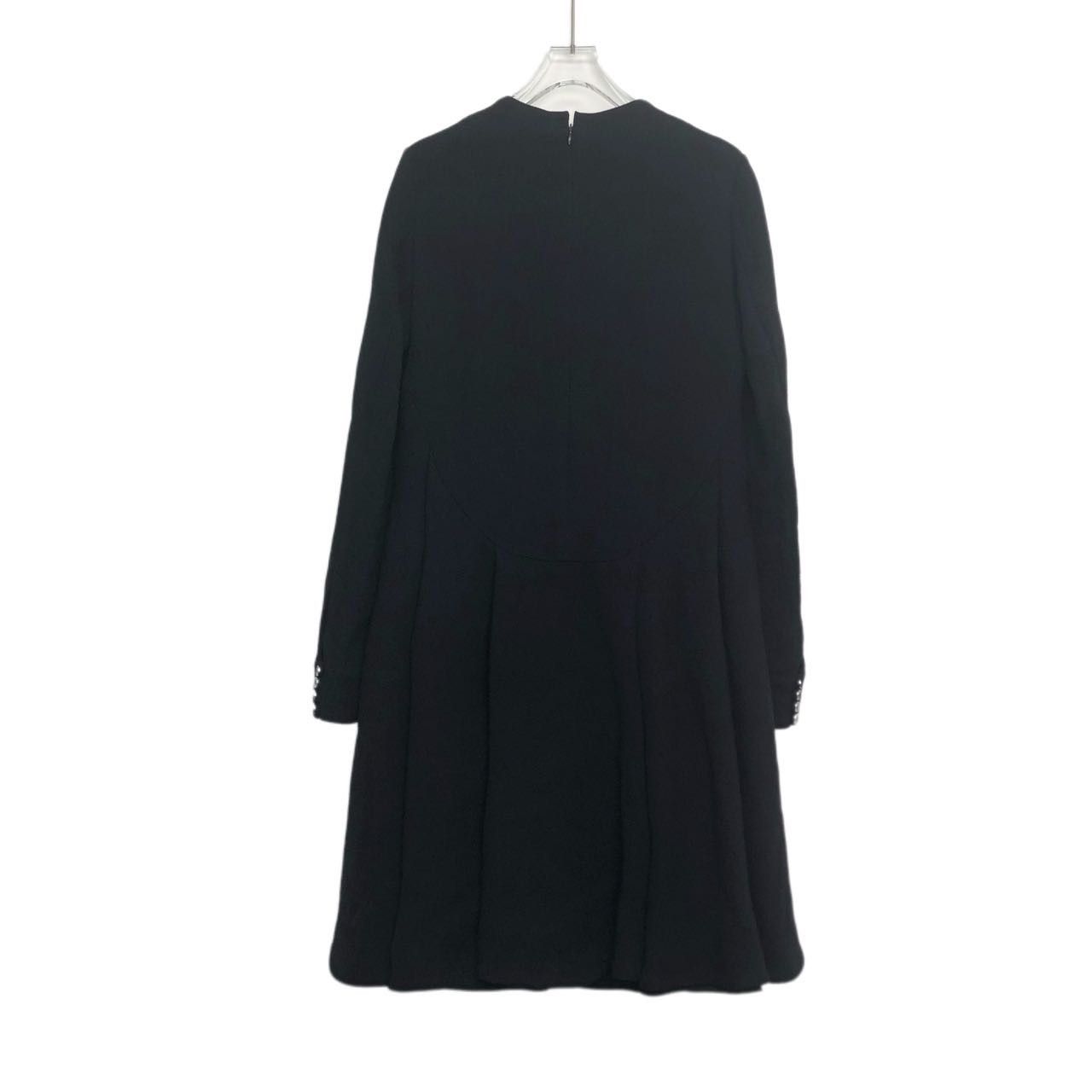 Dior Dior Black Wool Long Dress K26WX Size XS / US 0-2 / IT 36-38 - 2 Thumbnail