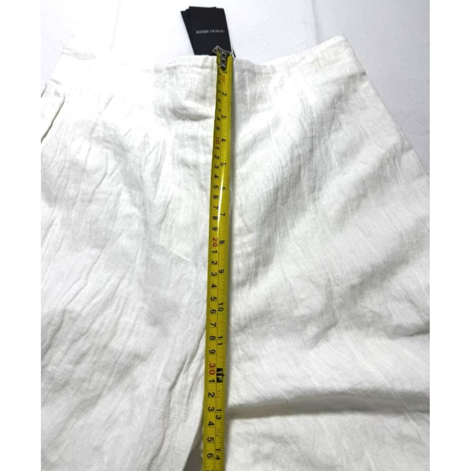 Giorgio Armani Giorgio Armani Bnwt White Linen-Blend Wide-Leg Pants 42 Women Pants Size 28" / US 6 / IT 42 - 7 Thumbnail