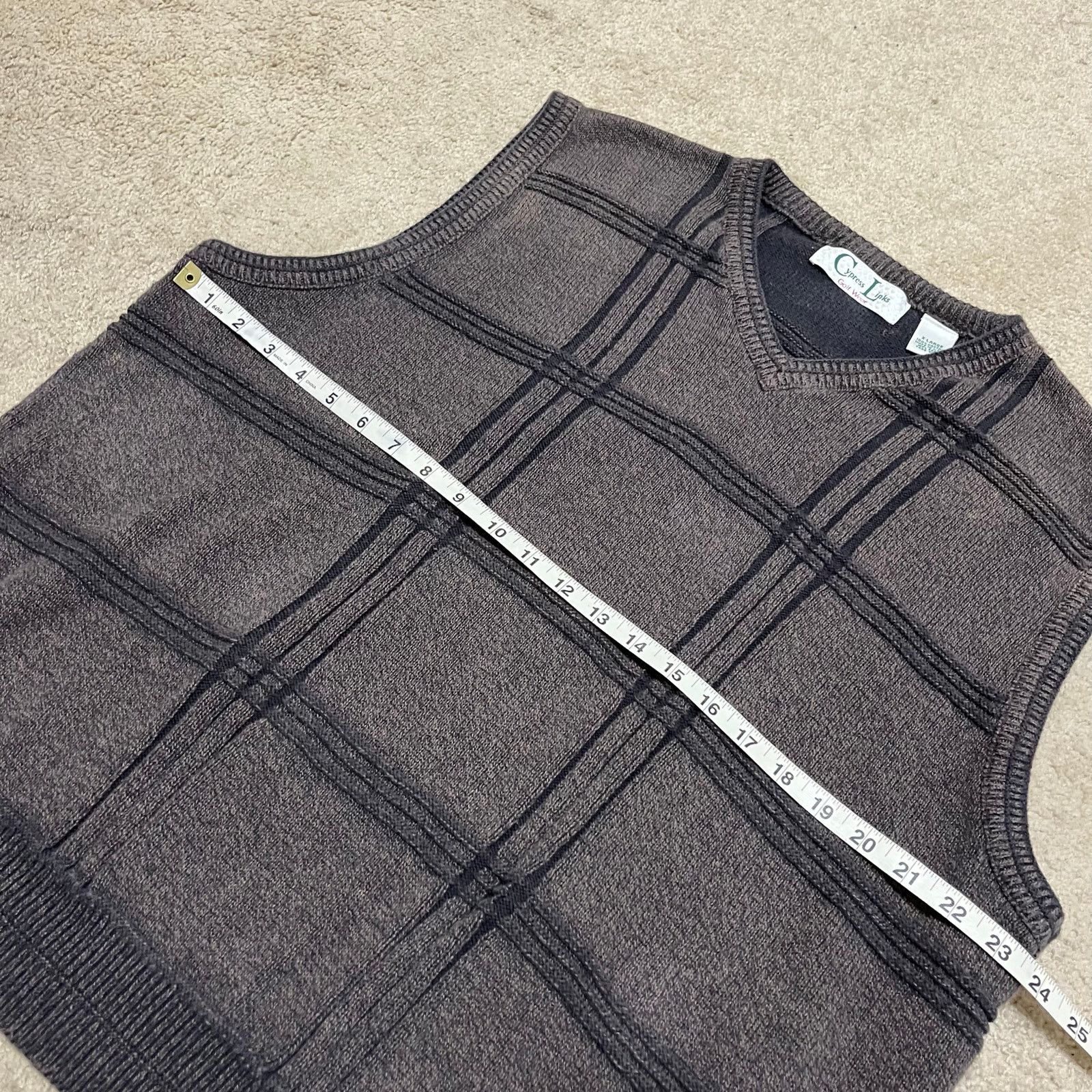 Other Vintage Cypress Links Golf Wear Knit Sweater Vest Plaid Gray Size US XL / EU 56 / 4 - 5 Thumbnail