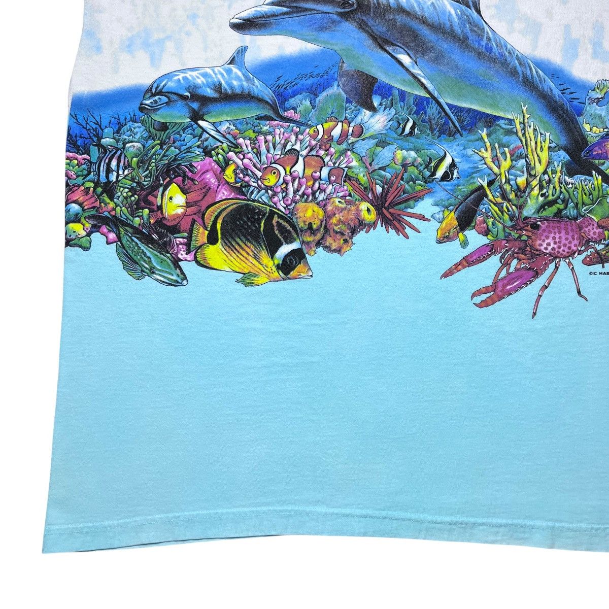 Habitat 1990s Dolphin Reef Habitat Nature Wrap Around Tie Dye Tee Size US XXL / EU 58 / 5 - 14 Thumbnail