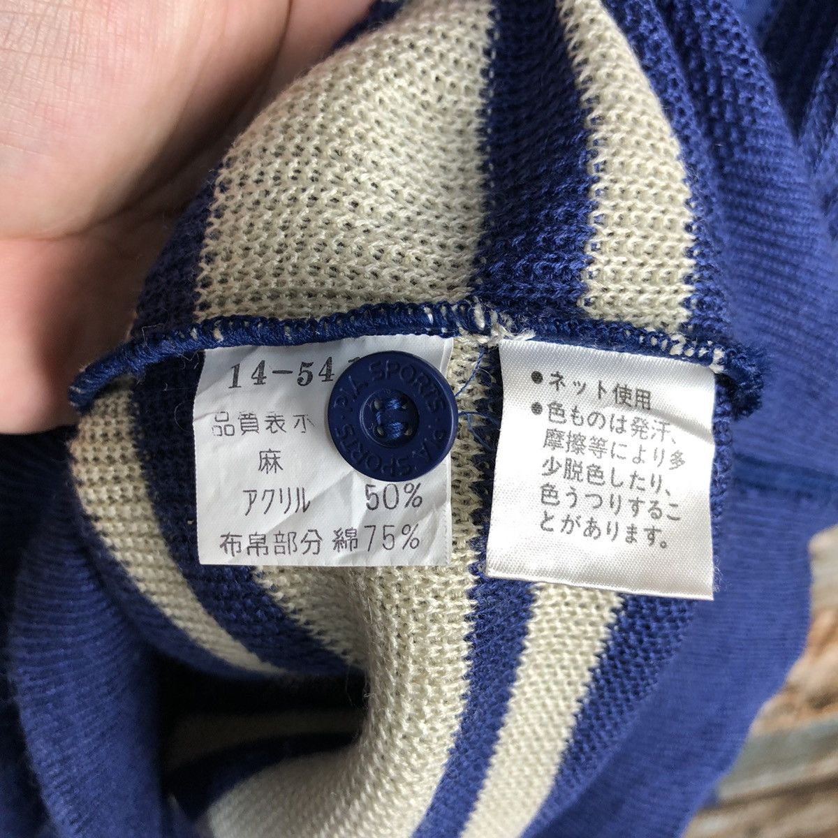 Japanese Brand Pia Sport Blue vintage knitwear Sweather #A2409 Size US L / EU 52-54 / 3 - 12 Thumbnail