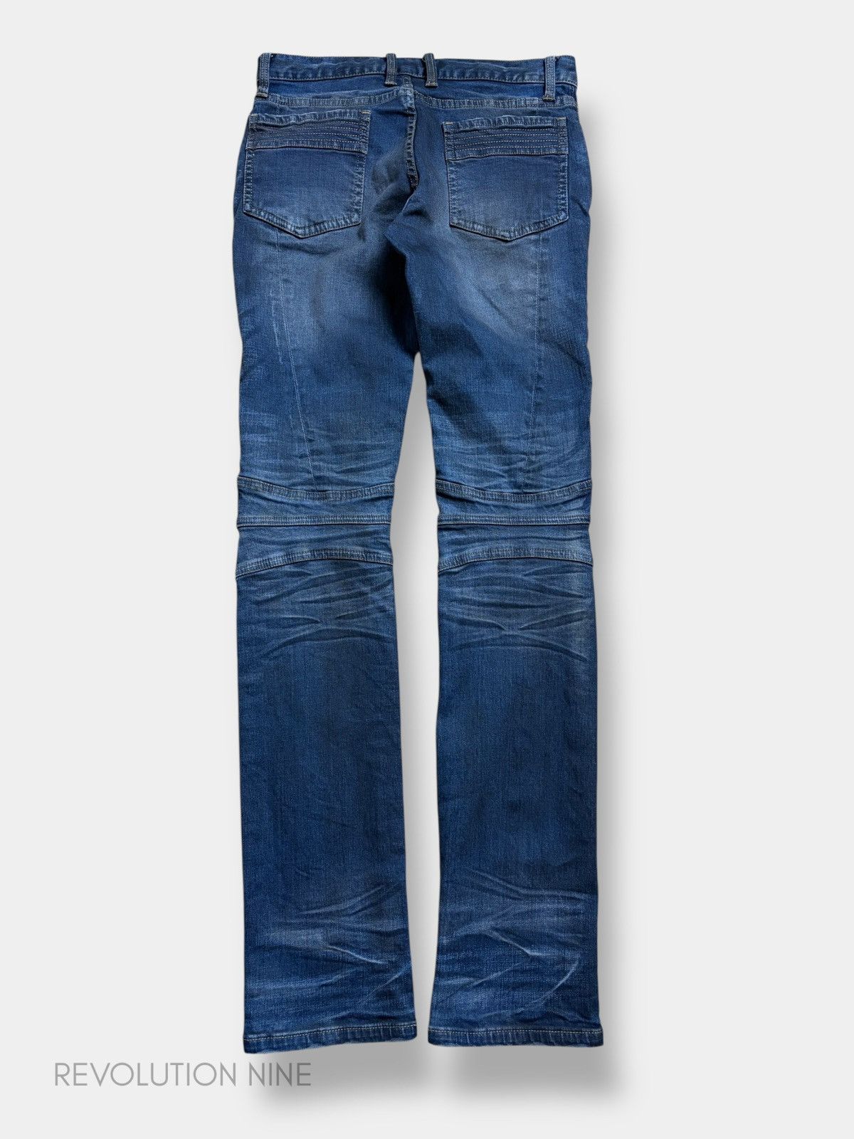 Schlussel Schlüssel dirty wash blue biker denim Size US 29 - 2 Thumbnail