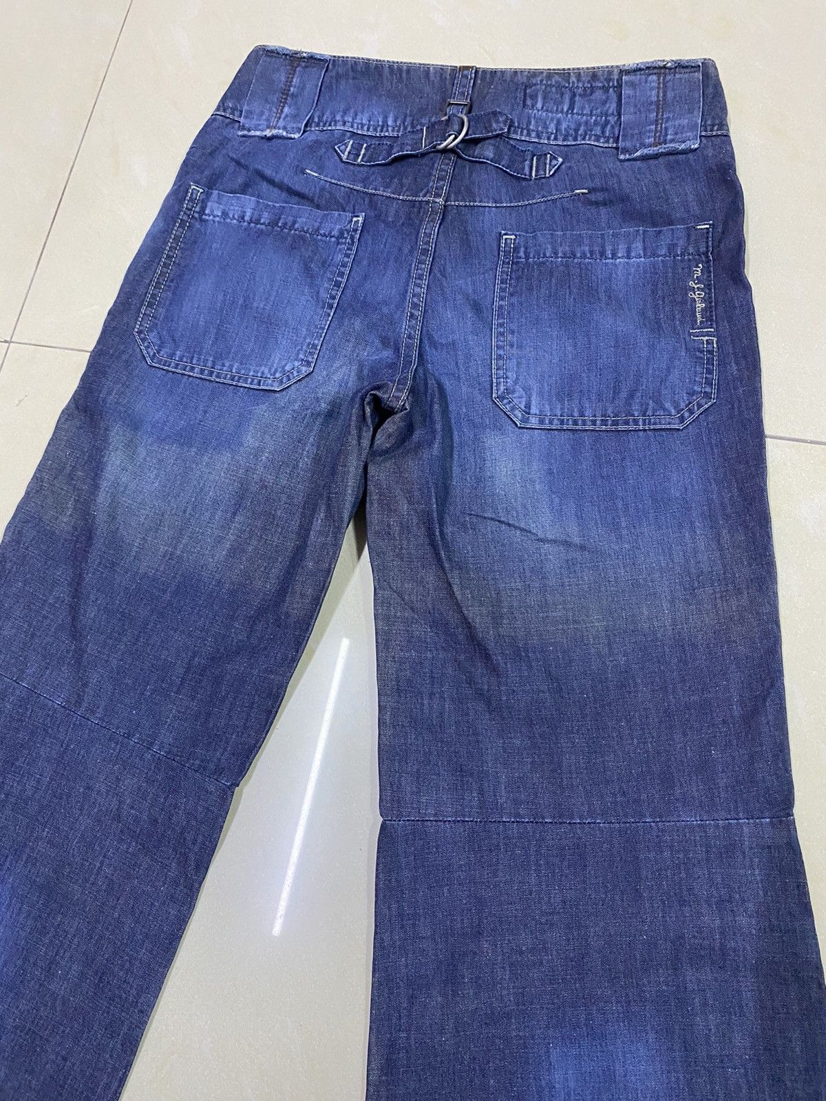Marithe + Francois Girbaud Le Jean De MFG Wide Leg Flared Denim Faded Size 27" / US 4 / IT 40 - 6 Thumbnail